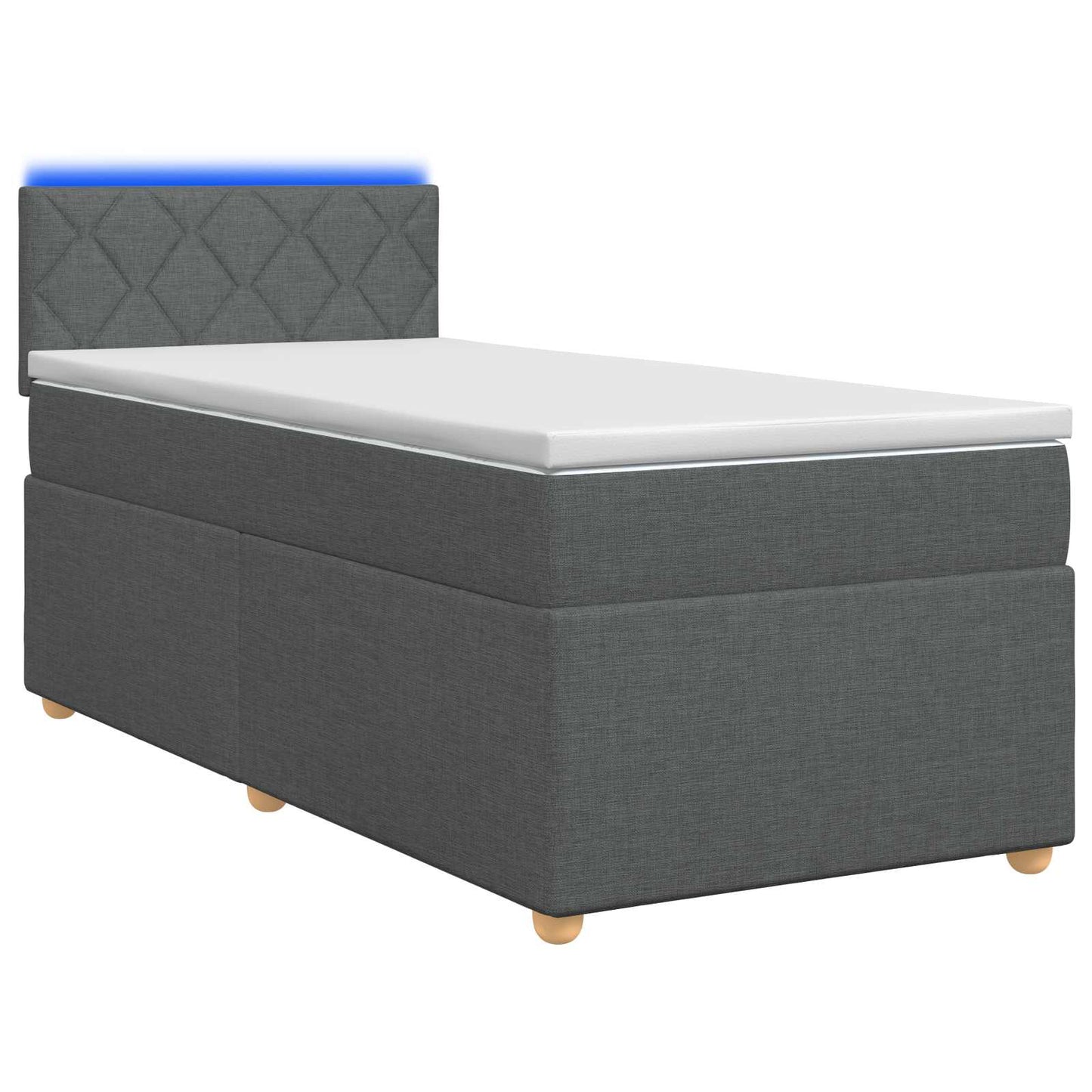 vidaXL Κρεβάτι box spring με στρώμα Σκούρο Γκρι 80 x 200 cm Ύφασμα