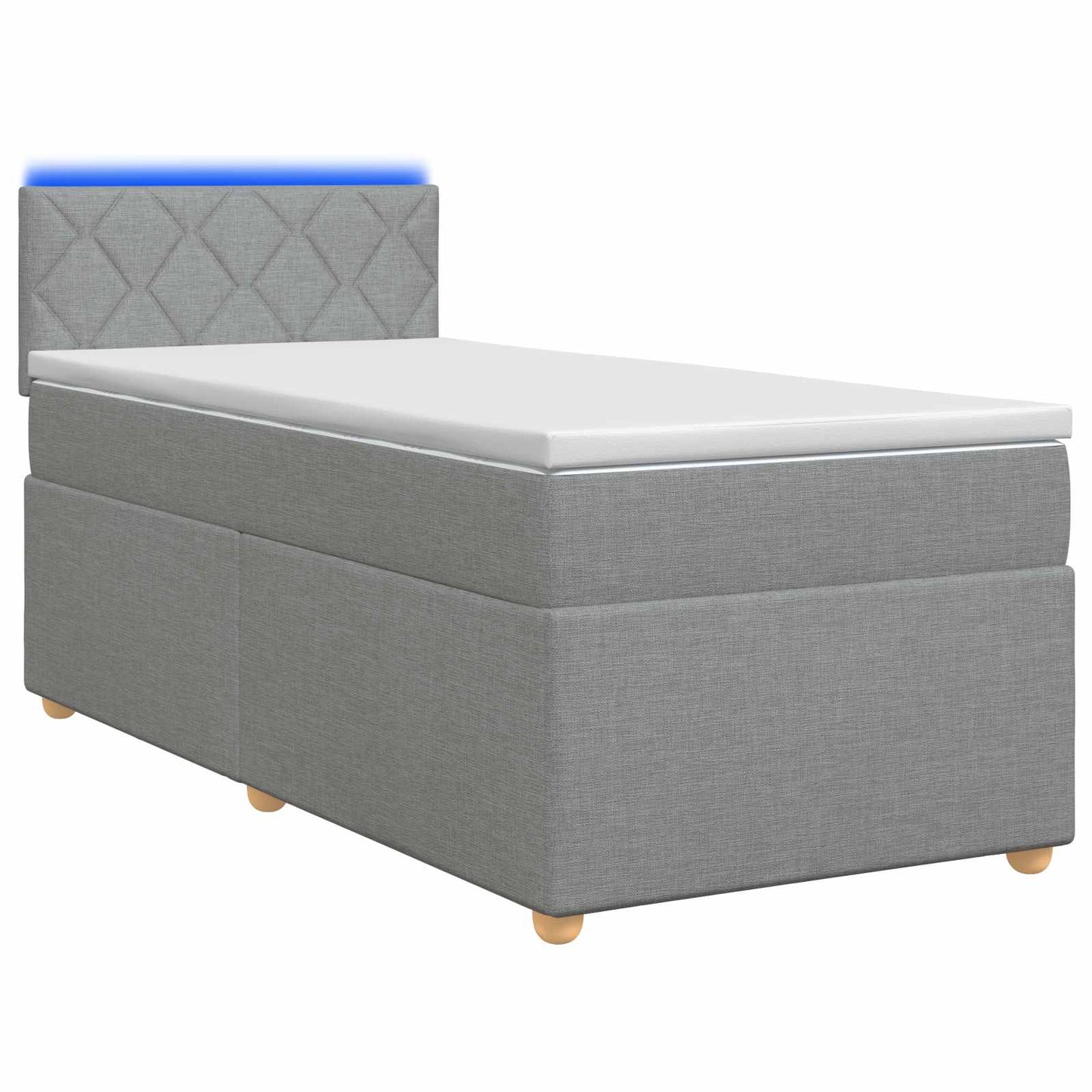 vidaXL Κρεβάτι box spring με στρώμα Ανοιχτό γκρι 90 x 200 cm Ύφασμα