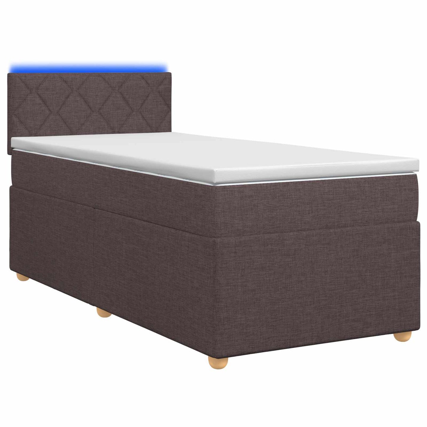 vidaXL Κρεβάτι box spring με στρώμα Σκούρο Καφέ 90 x 200 cm Ύφασμα