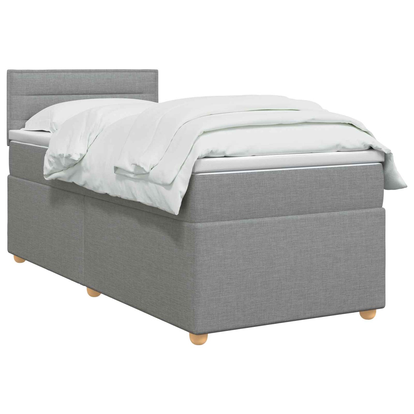vidaXL Κρεβάτι box spring με στρώμα Ανοιχτό γκρι 100 x 200 cm Ύφασμα