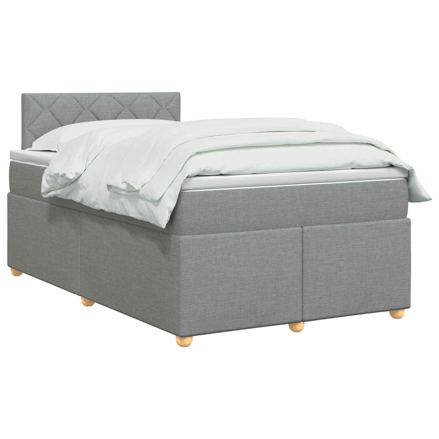 vidaXL Κρεβάτι box spring με στρώμα Ανοιχτό γκρι 120 x 190 cm Ύφασμα