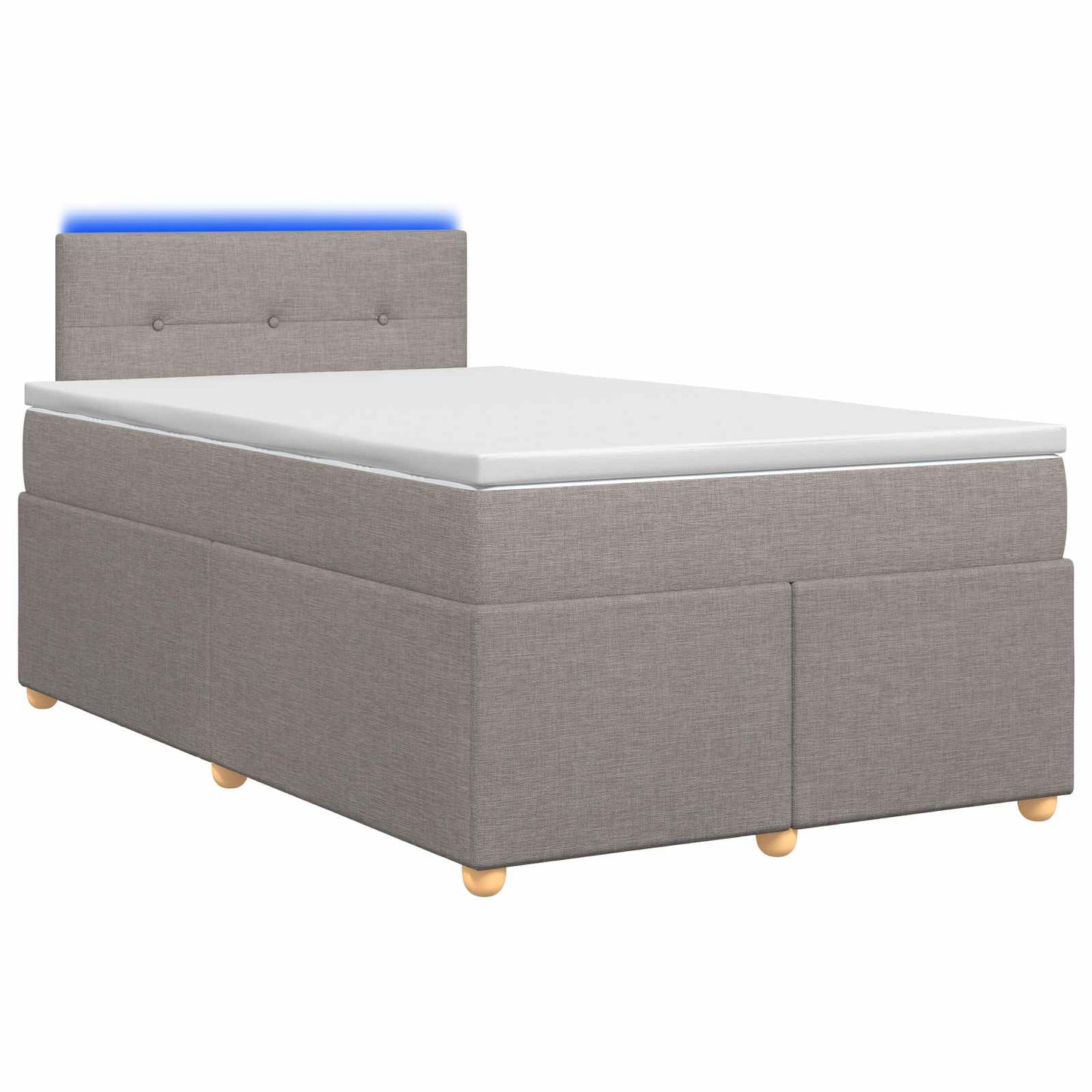 vidaXL Κρεβάτι box spring με στρώμα Taupe 120 x 200 cm Ύφασμα