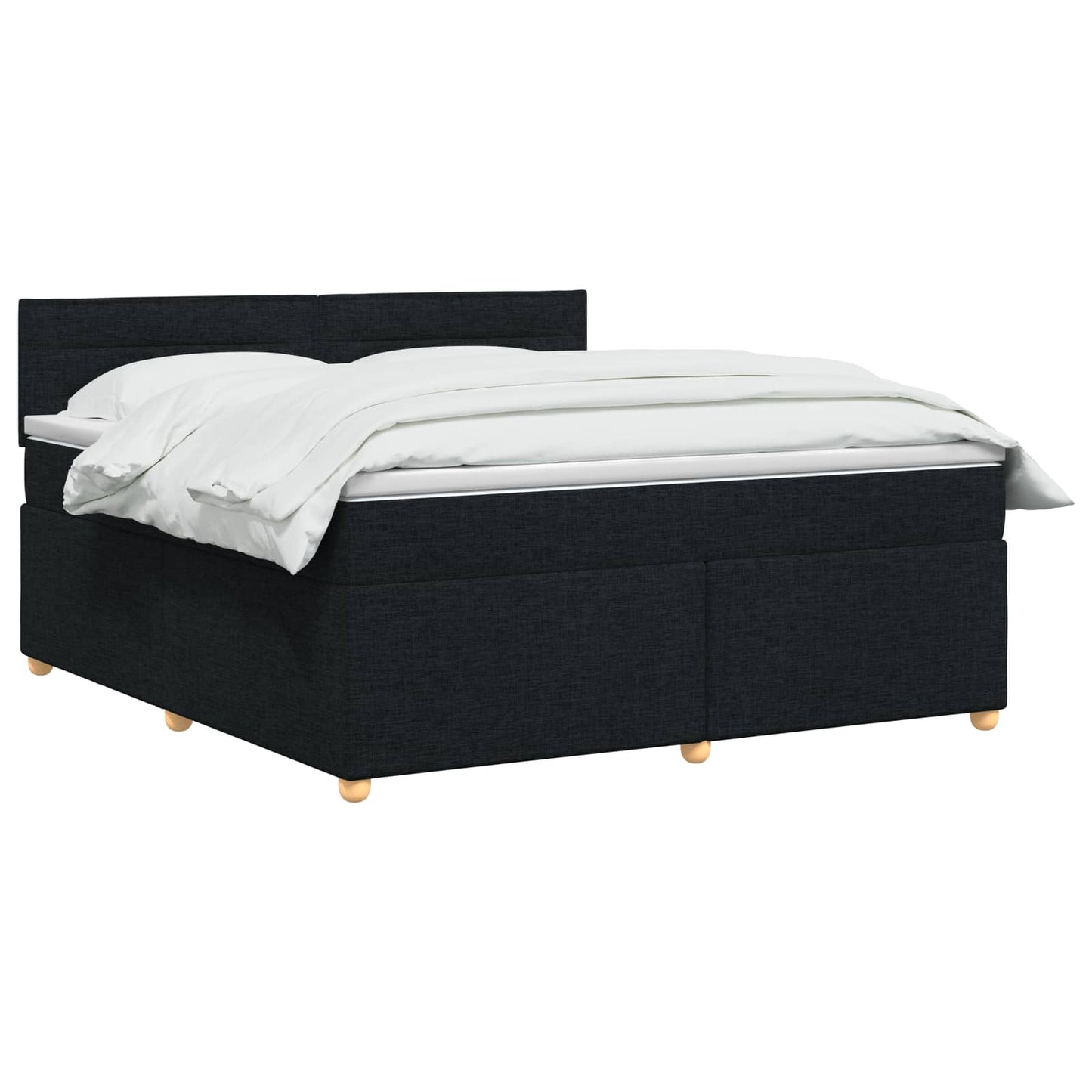 vidaXL Κρεβάτι box spring με στρώμα Μαύρο 140 x 190 cm Ύφασμα