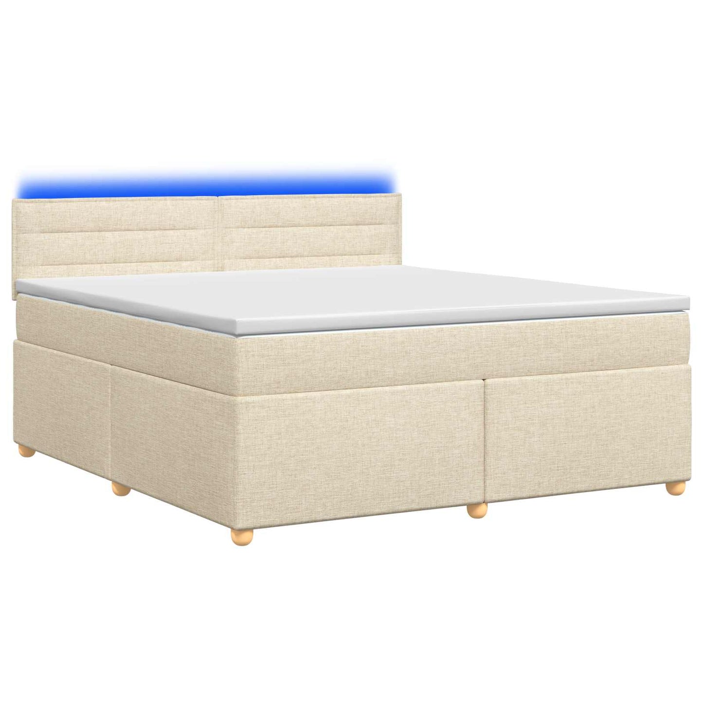 vidaXL Κρεβάτι box spring με στρώμα Κρεμ 140 x 190 cm Ύφασμα