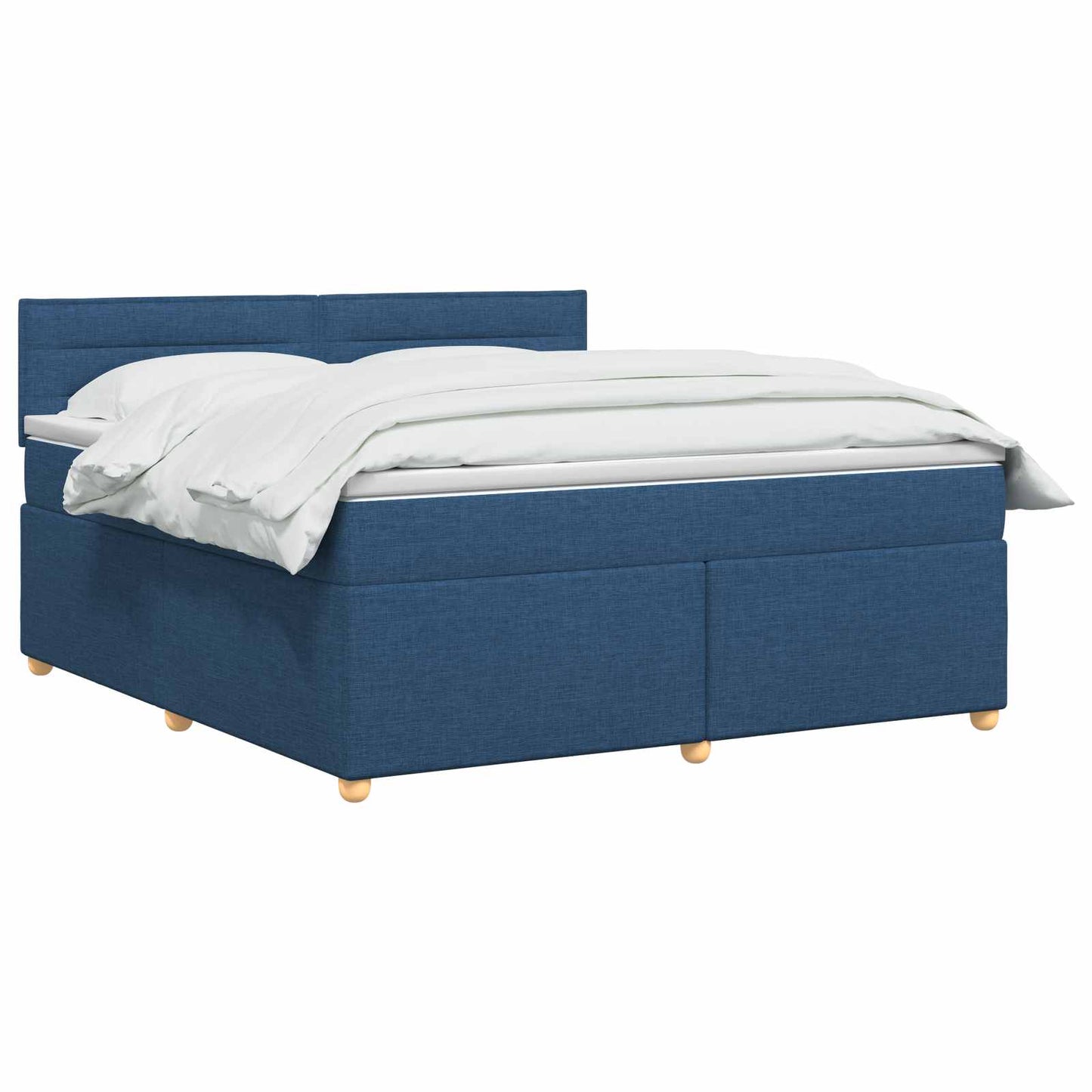 vidaXL Κρεβάτι box spring με στρώμα Μπλε 140 x 200 cm Ύφασμα