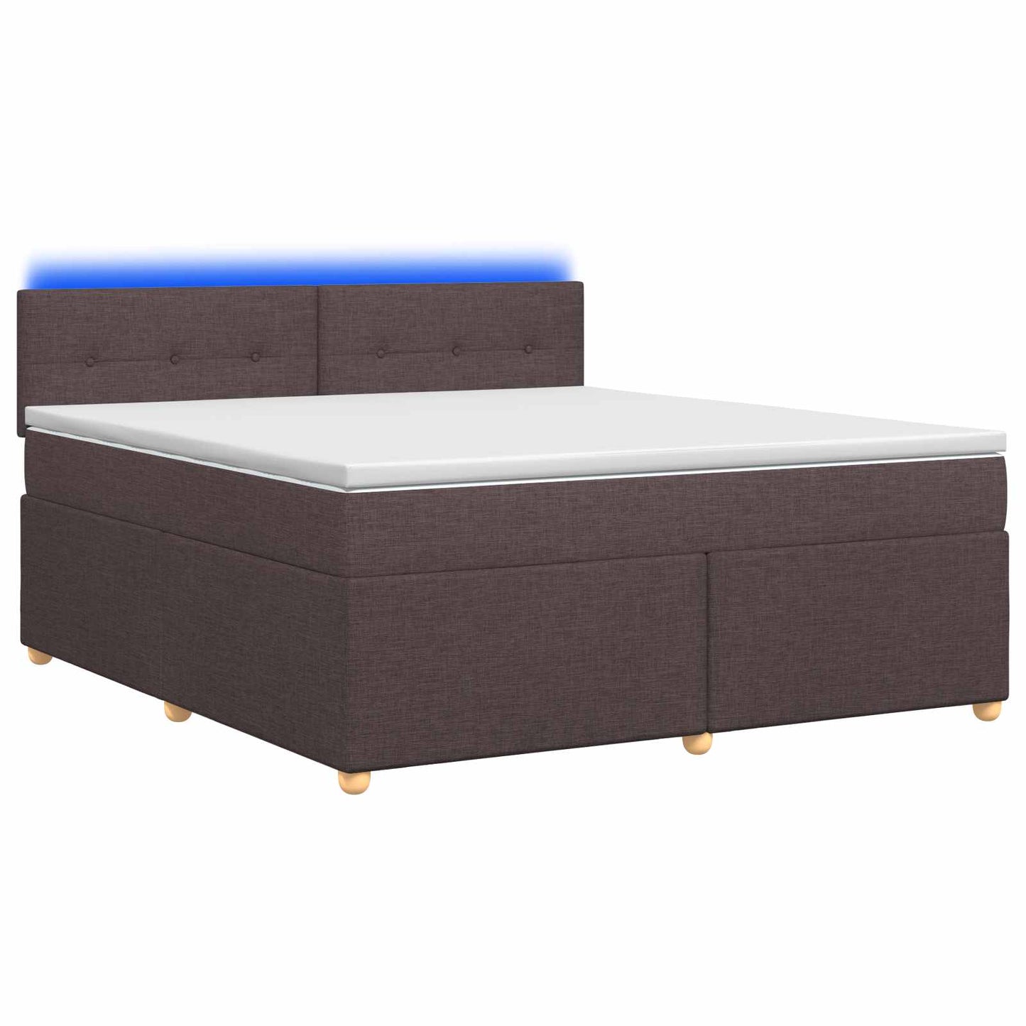 vidaXL Κρεβάτι box spring με στρώμα Σκούρο Καφέ 140 x 200 cm Ύφασμα
