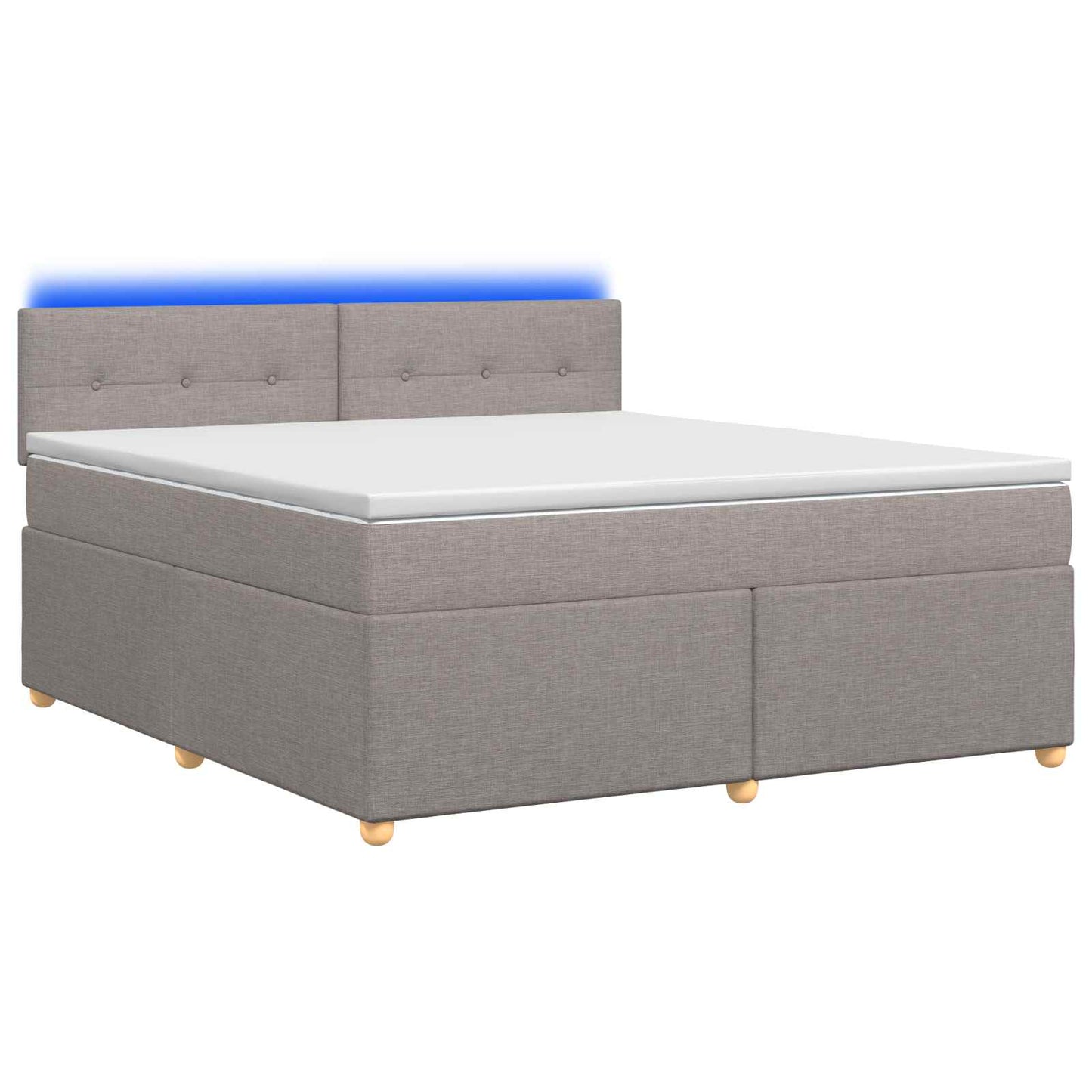 vidaXL Κρεβάτι box spring με στρώμα Taupe 140 x 200 cm Ύφασμα