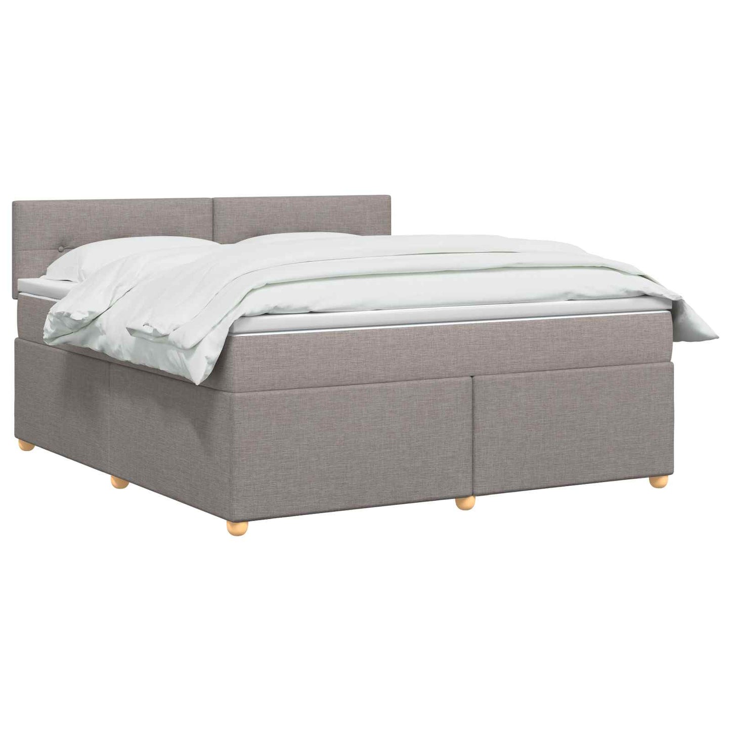 vidaXL Κρεβάτι box spring με στρώμα Taupe 140 x 200 cm Ύφασμα