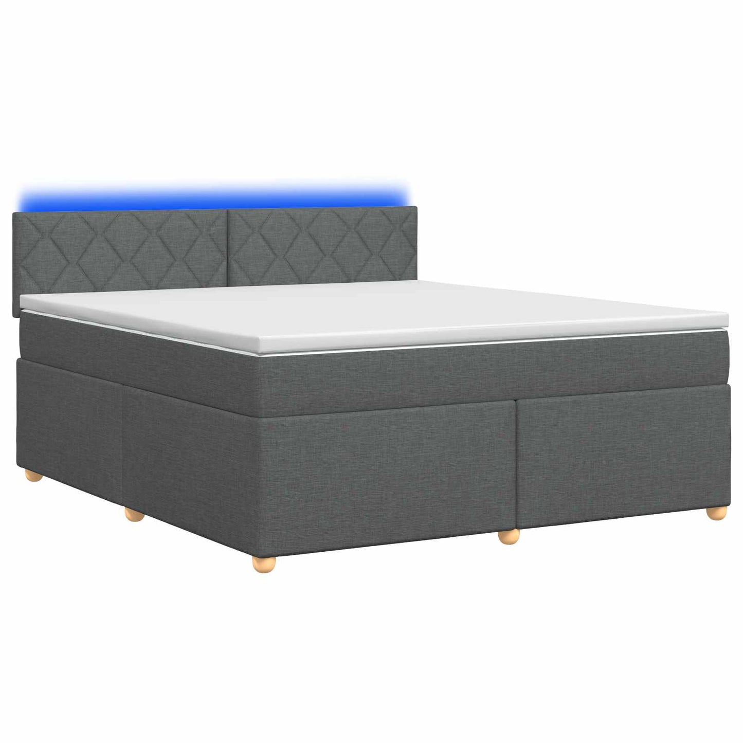 vidaXL Κρεβάτι box spring με στρώμα Σκούρο Γκρι 140 x 200 cm Ύφασμα