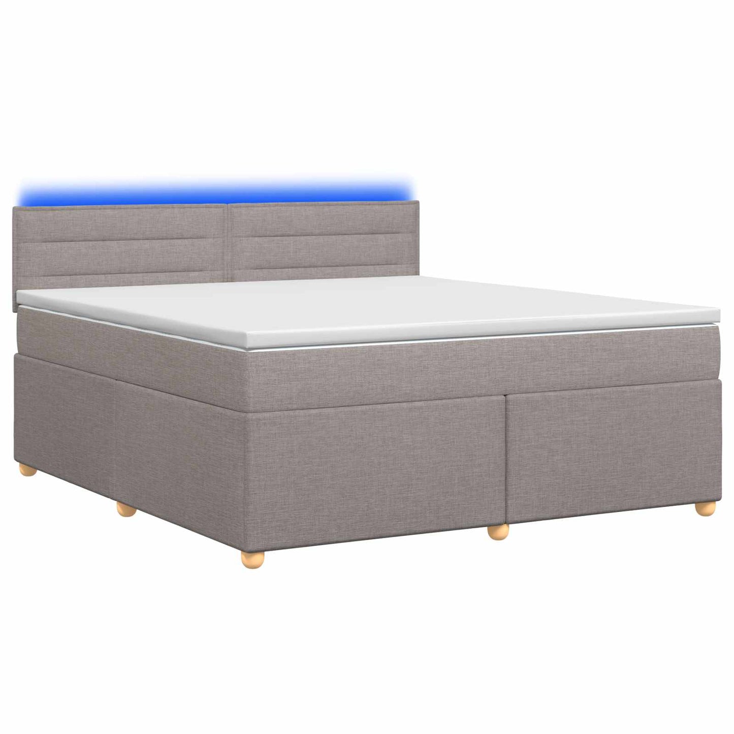 vidaXL Κρεβάτι box spring με στρώμα Taupe 160 x 200 cm Ύφασμα