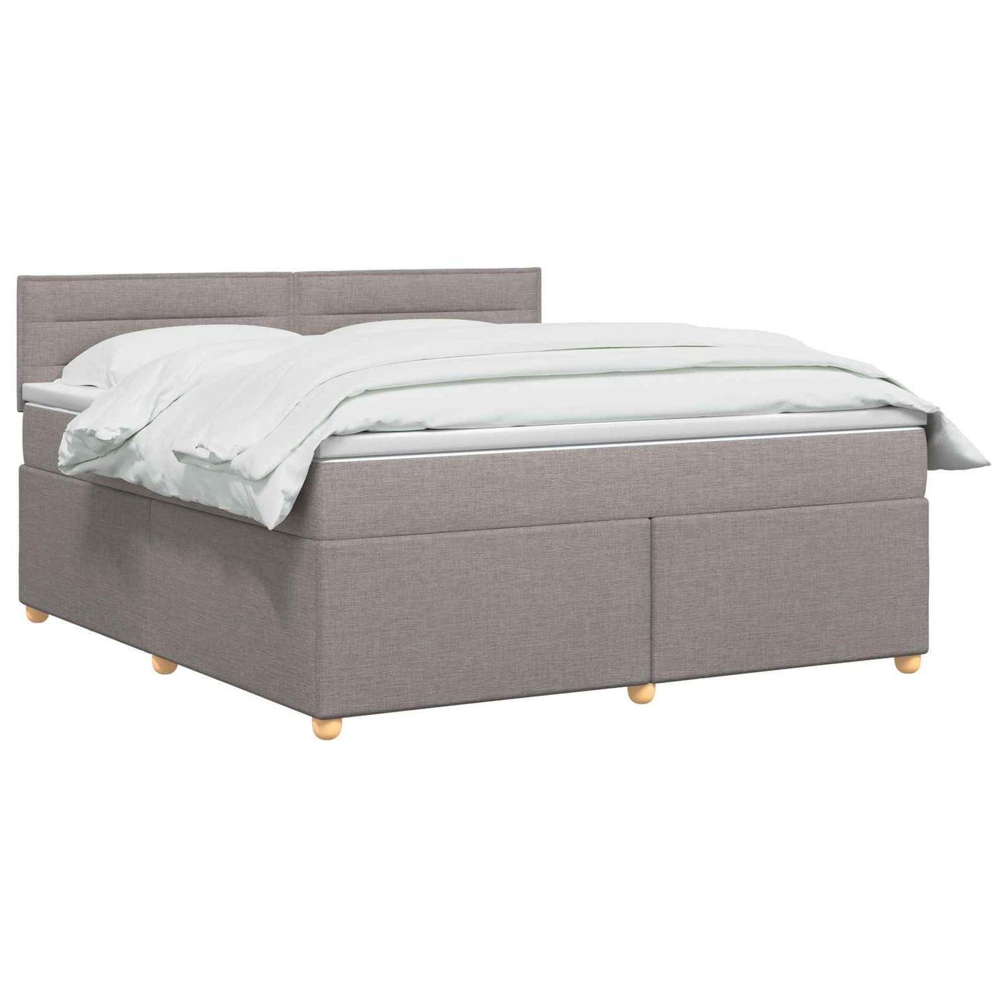vidaXL Κρεβάτι box spring με στρώμα Taupe 160 x 200 cm Ύφασμα