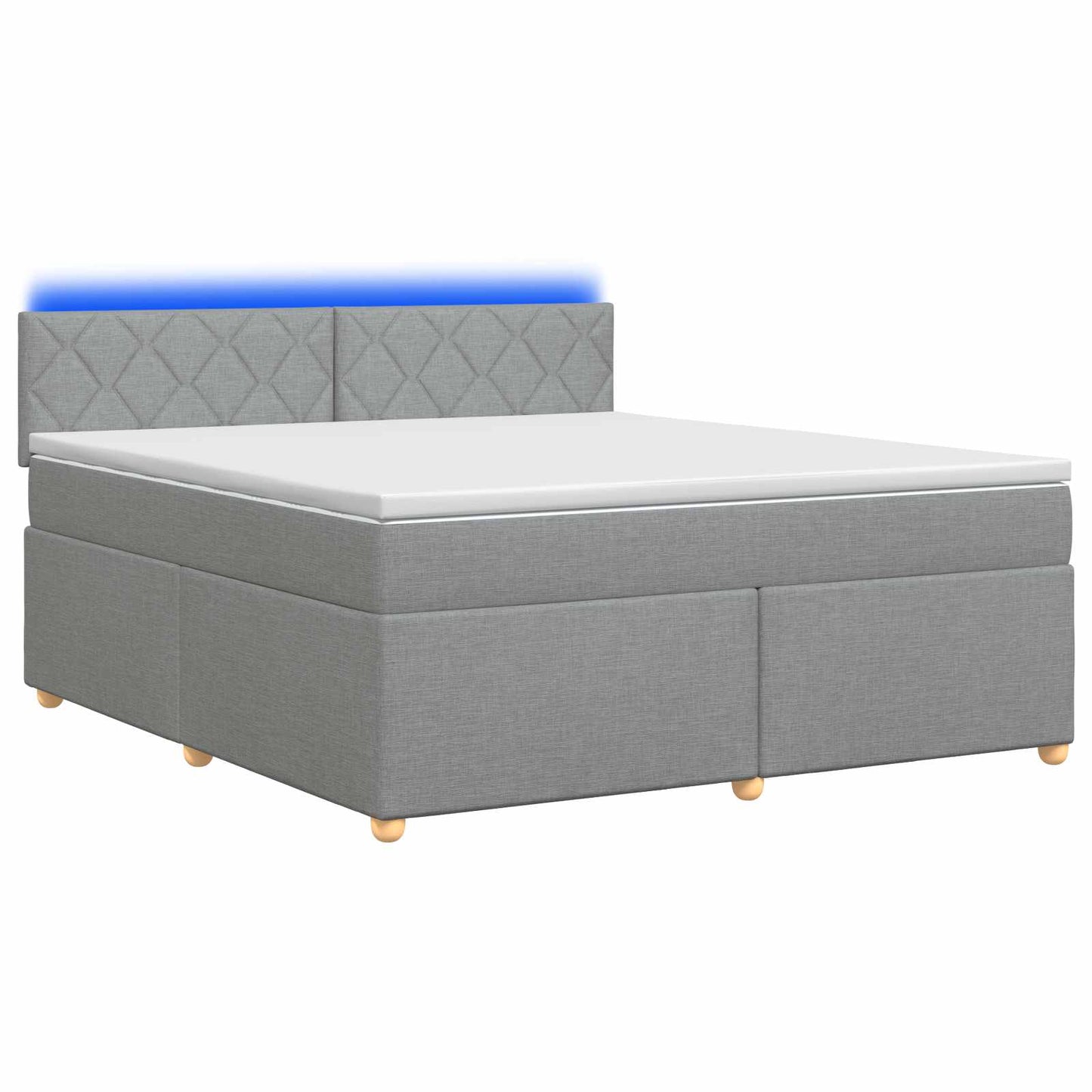 vidaXL Κρεβάτι box spring με στρώμα Ανοιχτό γκρι 160 x 200 cm Ύφασμα