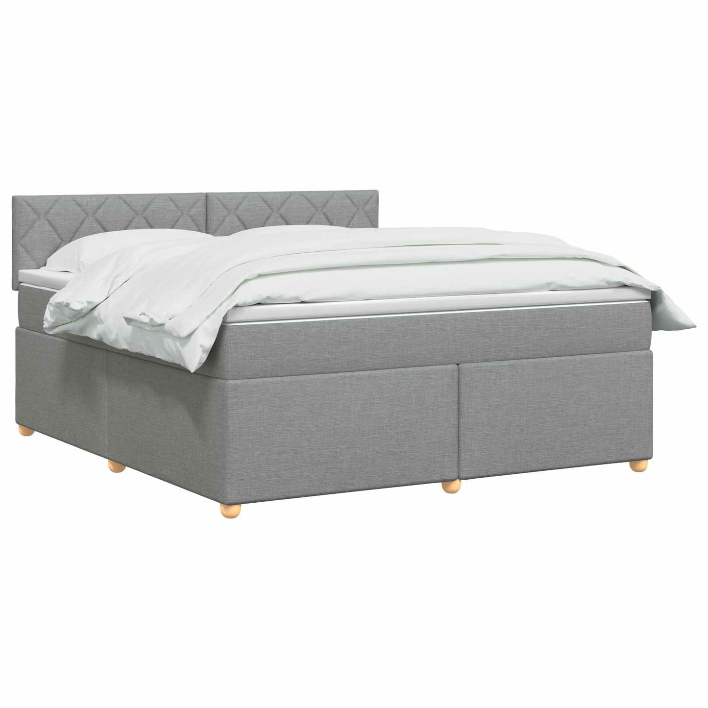vidaXL Κρεβάτι box spring με στρώμα Ανοιχτό γκρι 160 x 200 cm Ύφασμα