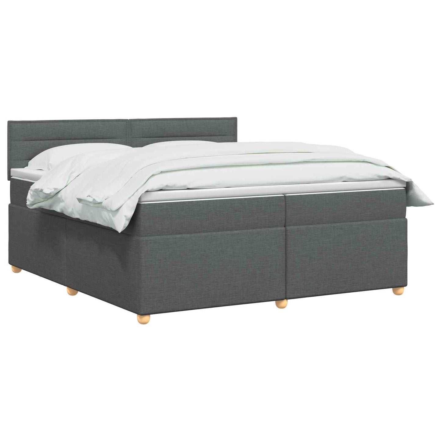 vidaXL Κρεβάτι box spring με στρώμα Σκούρο Γκρι 200 x 200 cm Ύφασμα