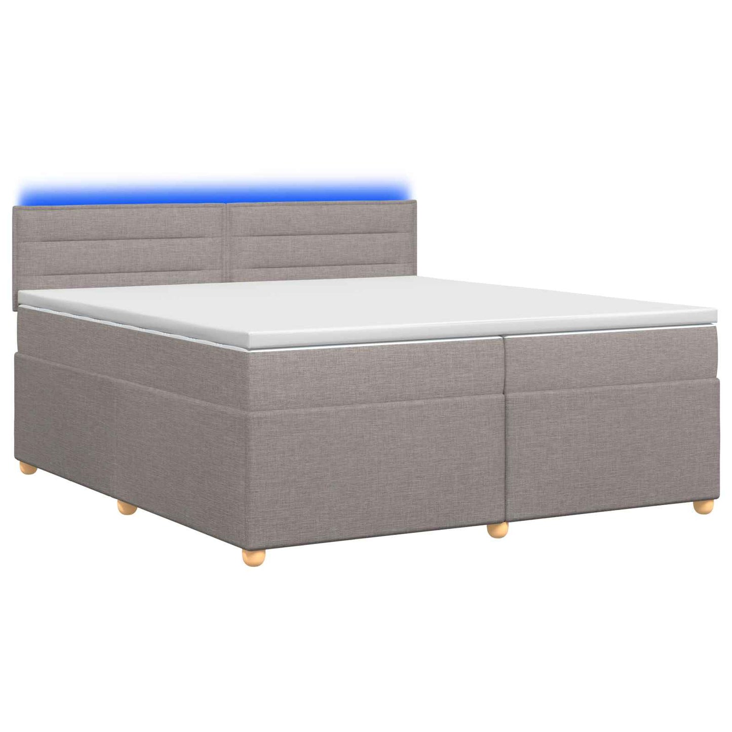vidaXL Κρεβάτι box spring με στρώμα Taupe 200 x 200 cm Ύφασμα