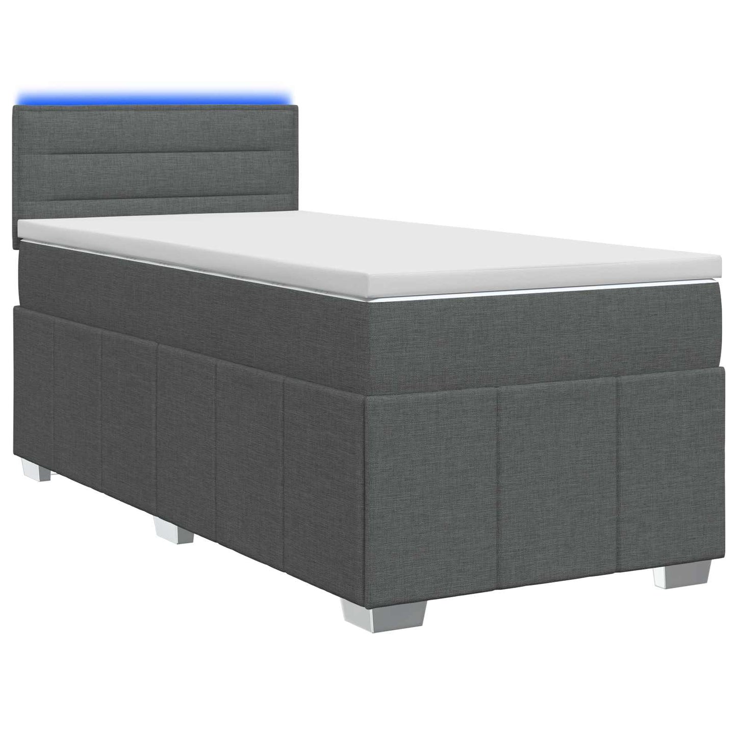 vidaXL Κρεβάτι box spring με στρώμα Σκούρο Γκρι 80 x 200 cm Ύφασμα
