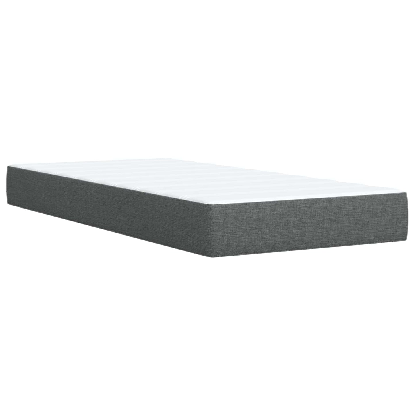 vidaXL Κρεβάτι box spring με στρώμα Σκούρο Γκρι 90 x 200 cm Ύφασμα