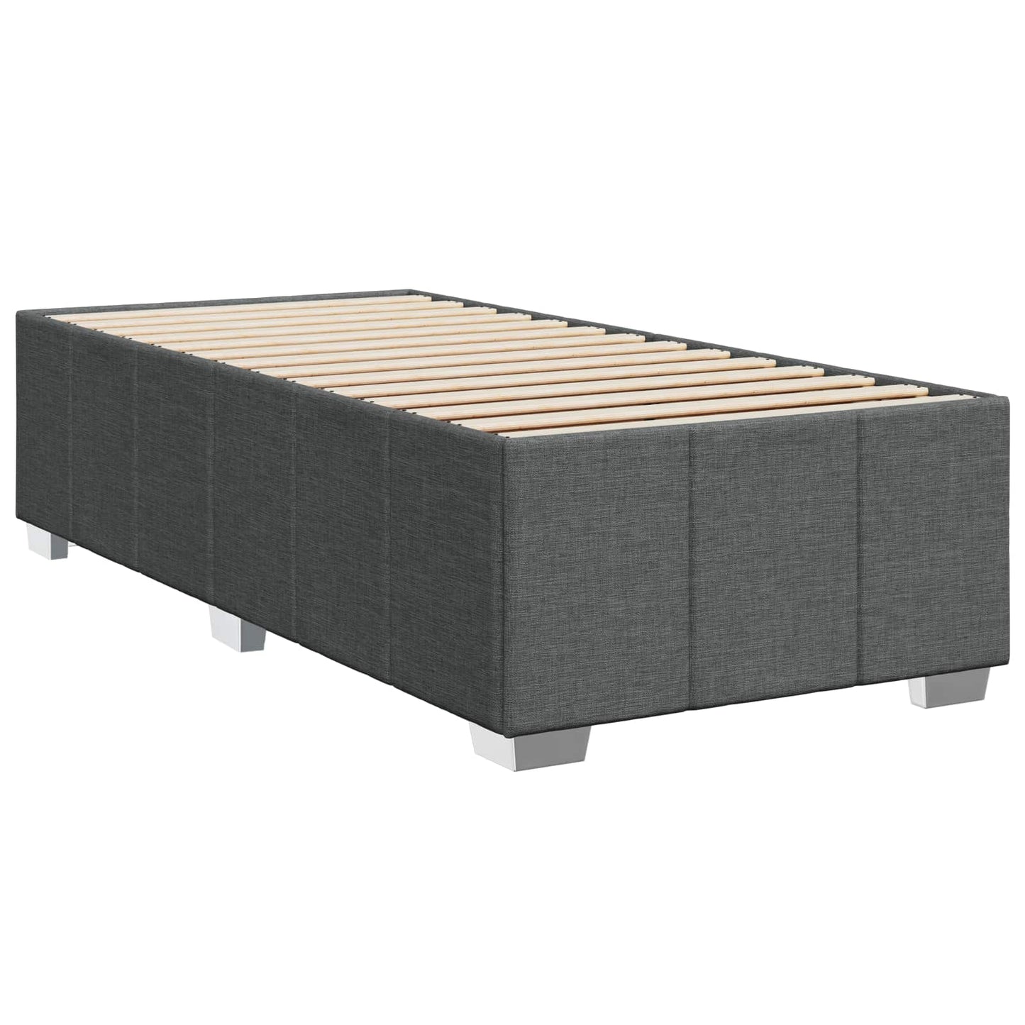 vidaXL Κρεβάτι box spring με στρώμα Σκούρο Γκρι 90 x 200 cm Ύφασμα