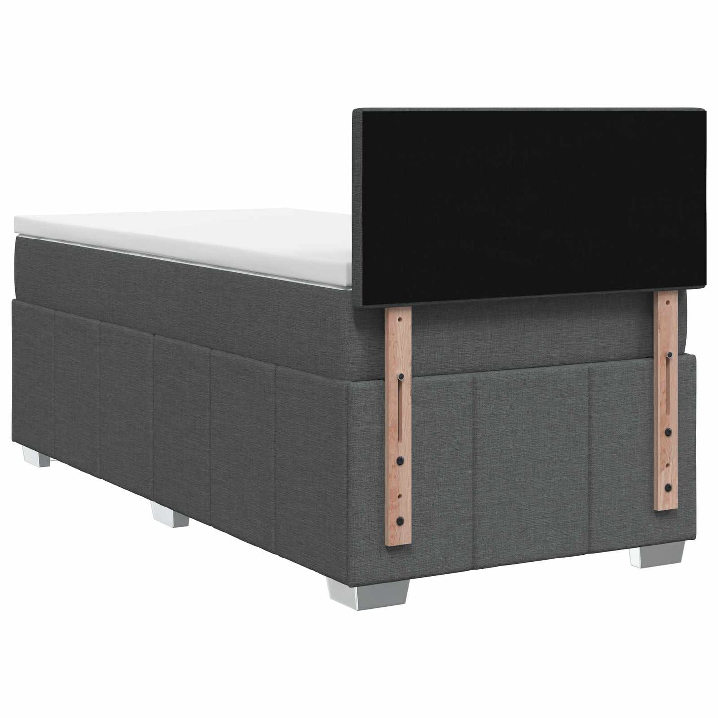 vidaXL Κρεβάτι box spring με στρώμα Σκούρο Γκρι 90 x 200 cm Ύφασμα
