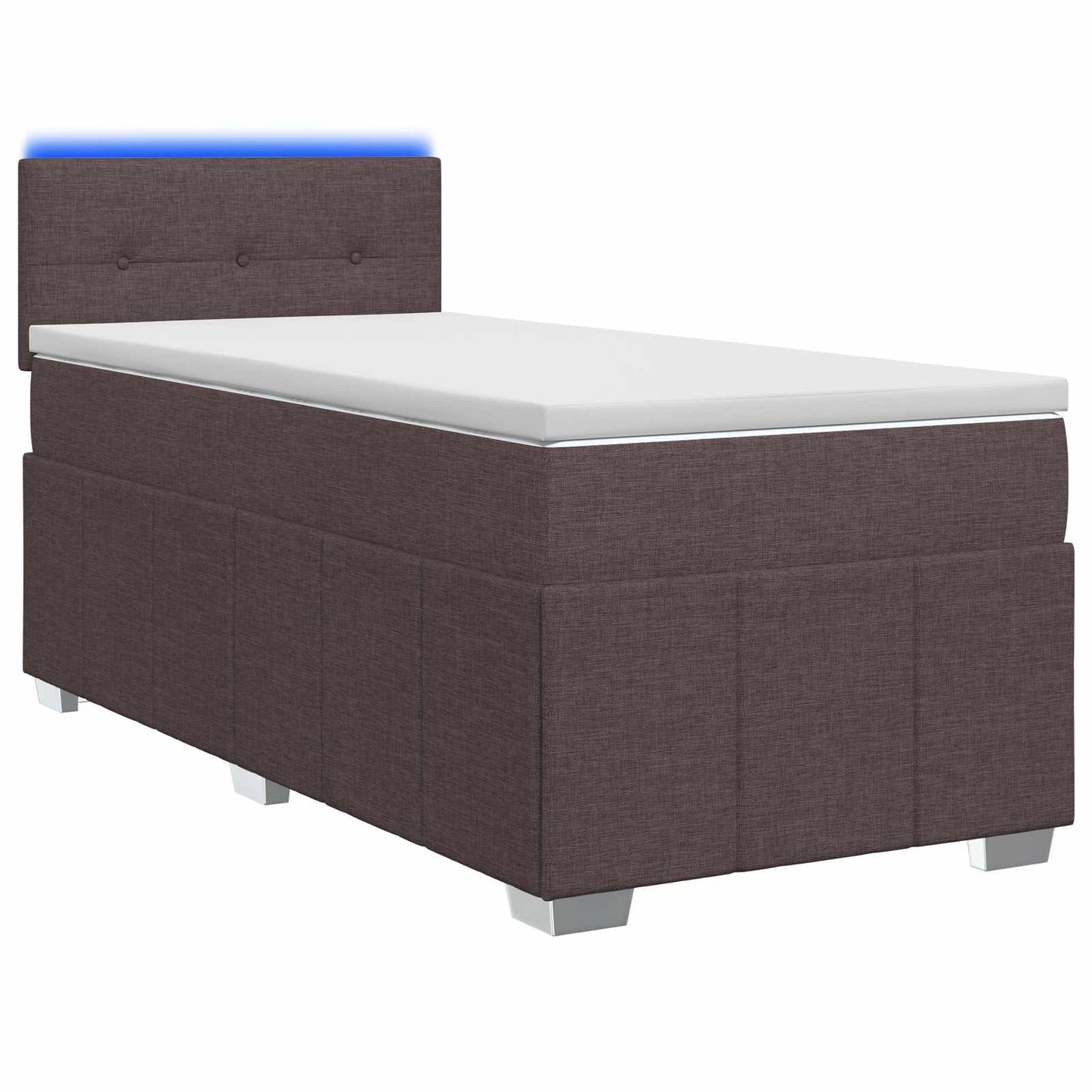 vidaXL Κρεβάτι box spring με στρώμα Σκούρο Καφέ 100 x 200 cm Ύφασμα