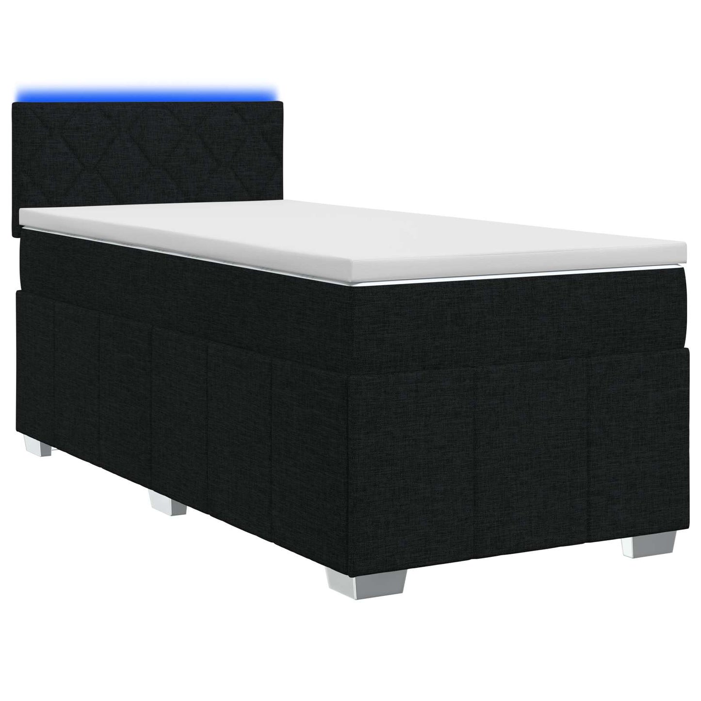 vidaXL Κρεβάτι box spring με στρώμα Μαύρο 100 x 200 cm Ύφασμα