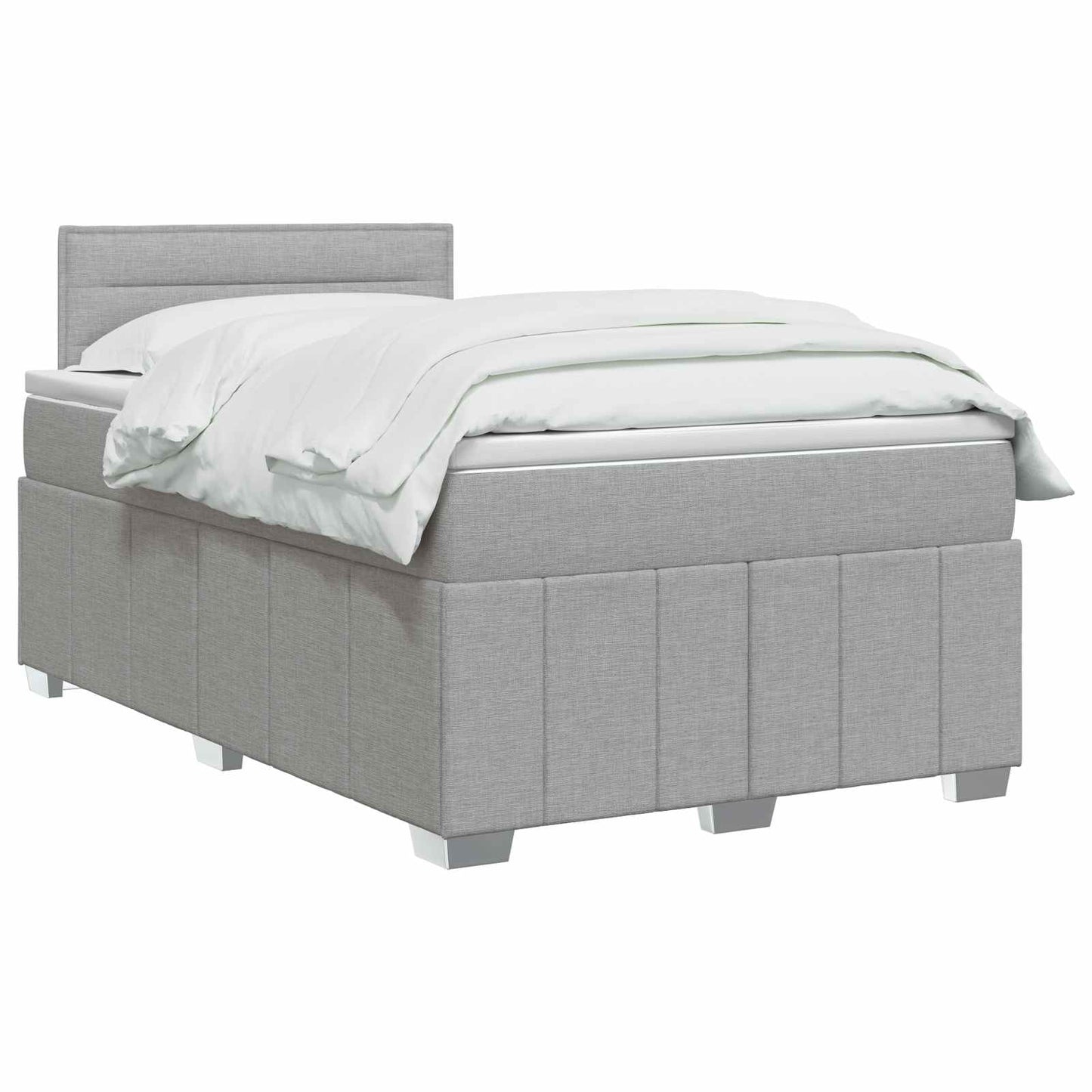 vidaXL Κρεβάτι box spring με στρώμα Ανοιχτό γκρι 120 x 190 cm Ύφασμα