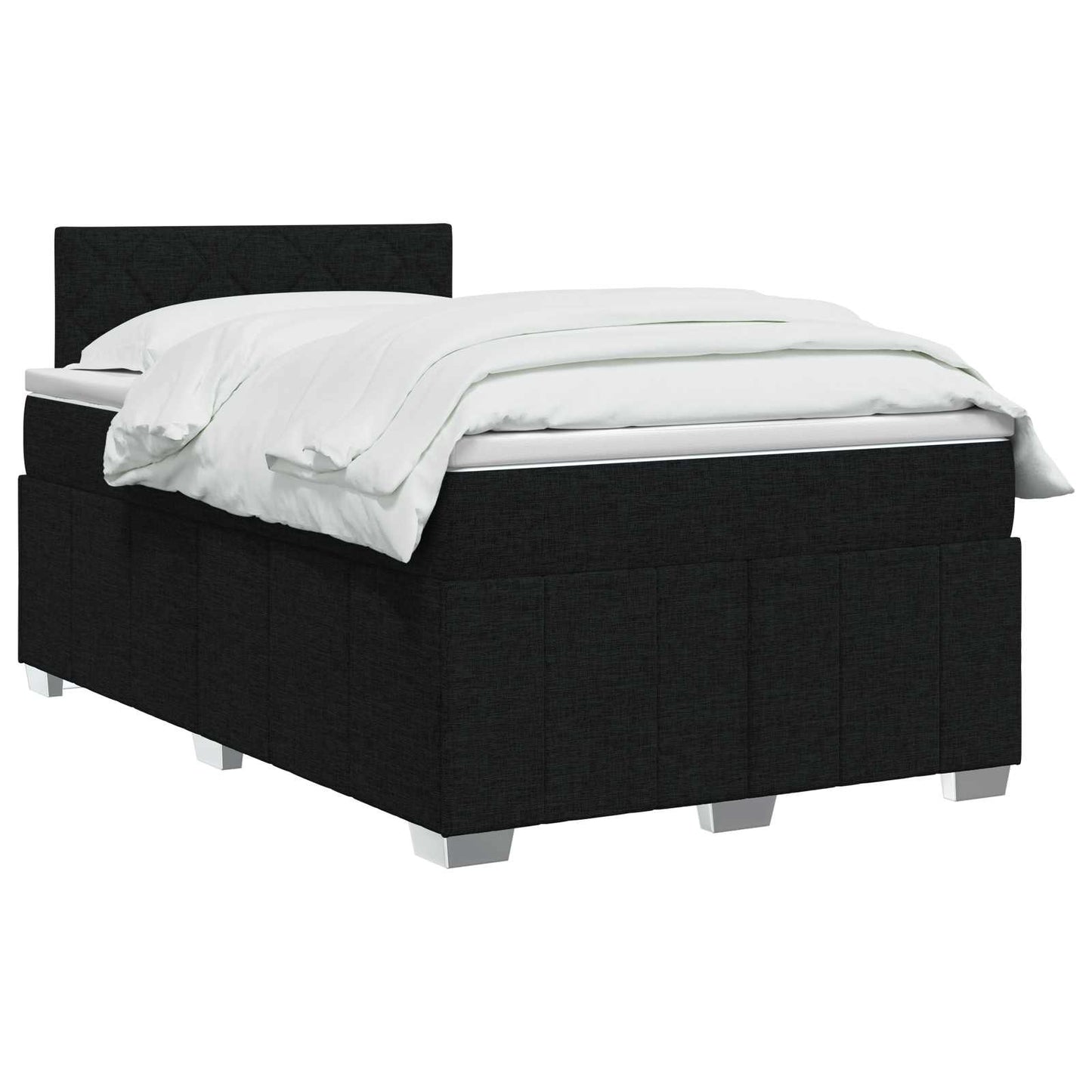 vidaXL Κρεβάτι box spring με στρώμα Μαύρο 120 x 190 cm Ύφασμα