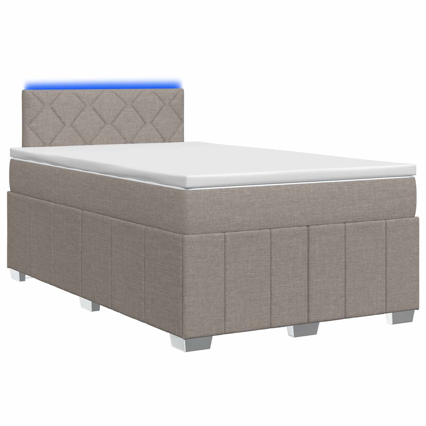 vidaXL Κρεβάτι box spring με στρώμα Taupe 120 x 200 cm Ύφασμα