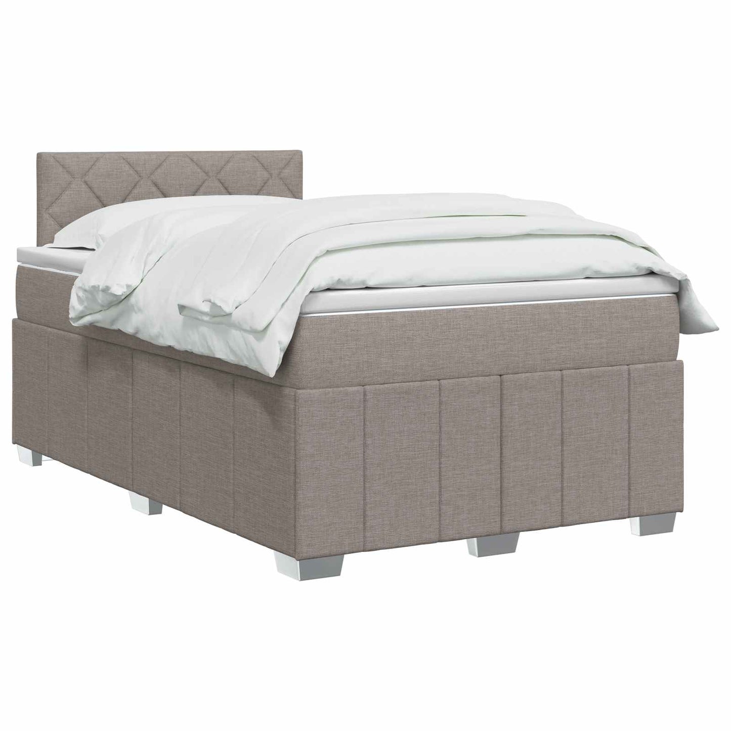 vidaXL Κρεβάτι box spring με στρώμα Taupe 120 x 200 cm Ύφασμα