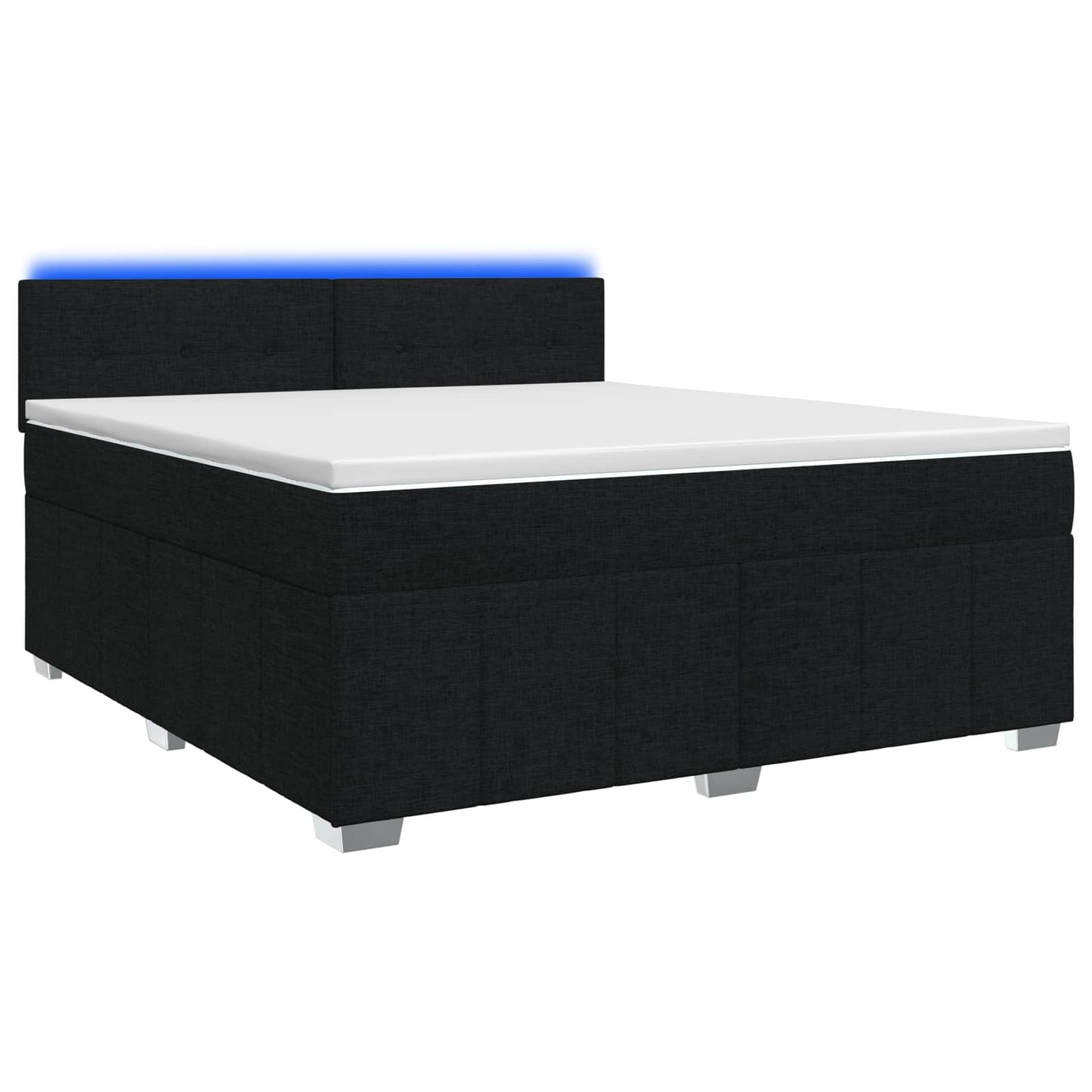 vidaXL Κρεβάτι box spring με στρώμα Μαύρο 140 x 190 cm Ύφασμα