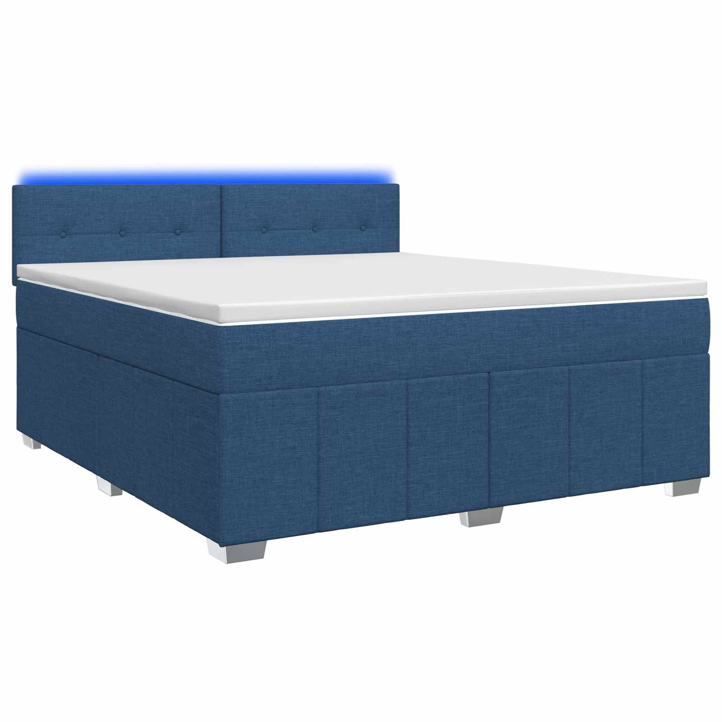 vidaXL Κρεβάτι box spring με στρώμα Μπλε 140 x 190 cm Ύφασμα