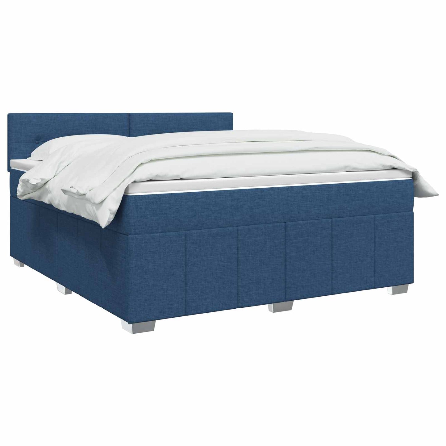 vidaXL Κρεβάτι box spring με στρώμα Μπλε 140 x 190 cm Ύφασμα