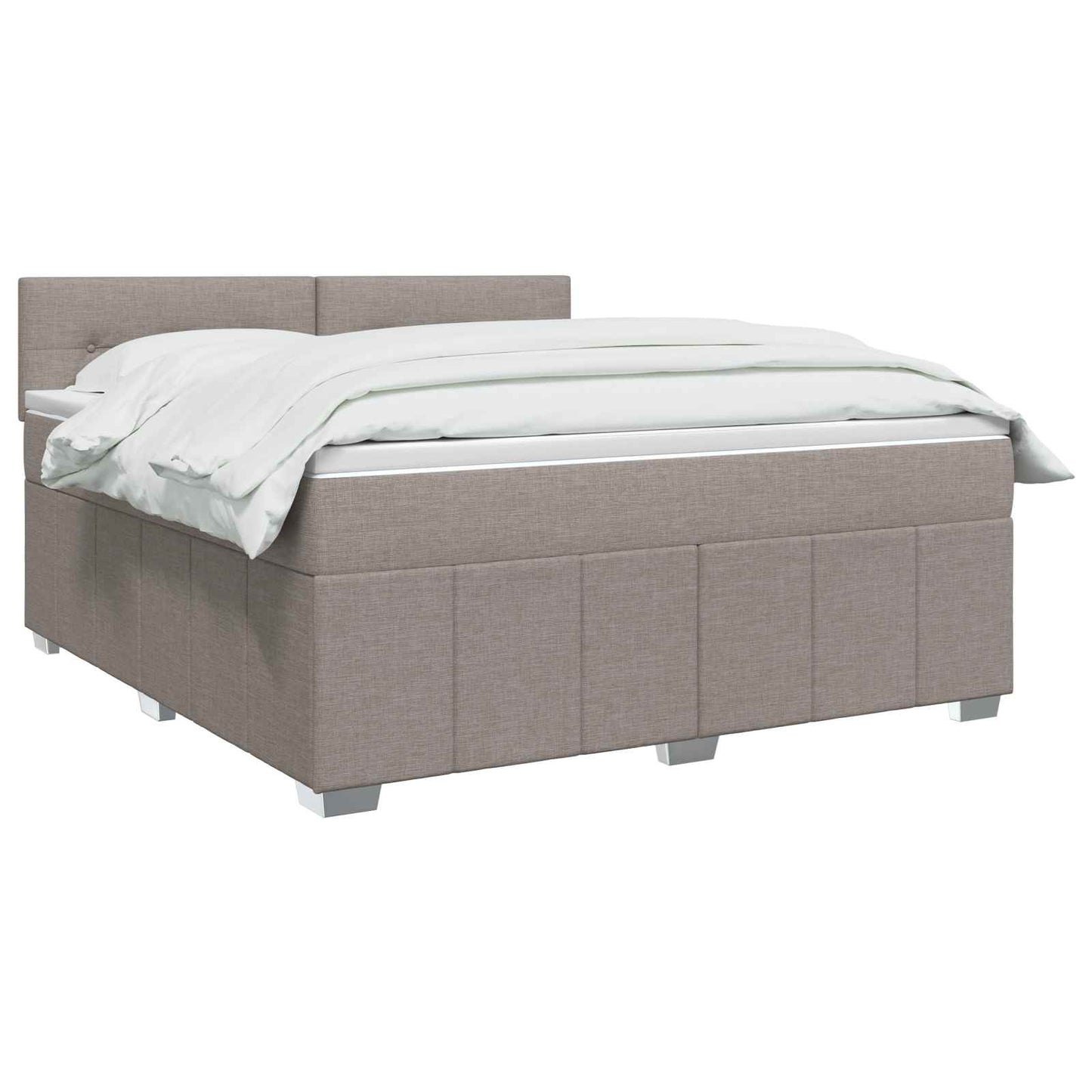 vidaXL Κρεβάτι box spring με στρώμα Taupe 140 x 200 cm Ύφασμα
