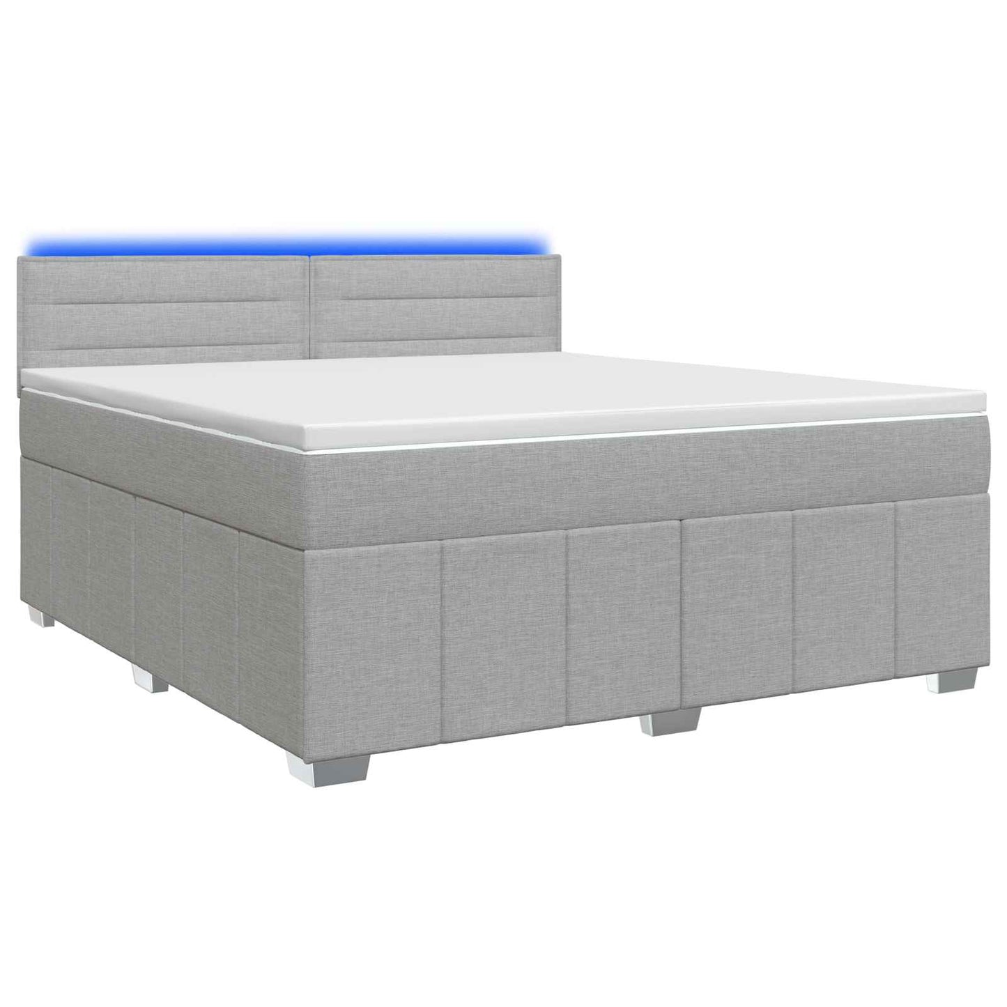 vidaXL Κρεβάτι box spring με στρώμα Ανοιχτό γκρι 160 x 200 cm Ύφασμα