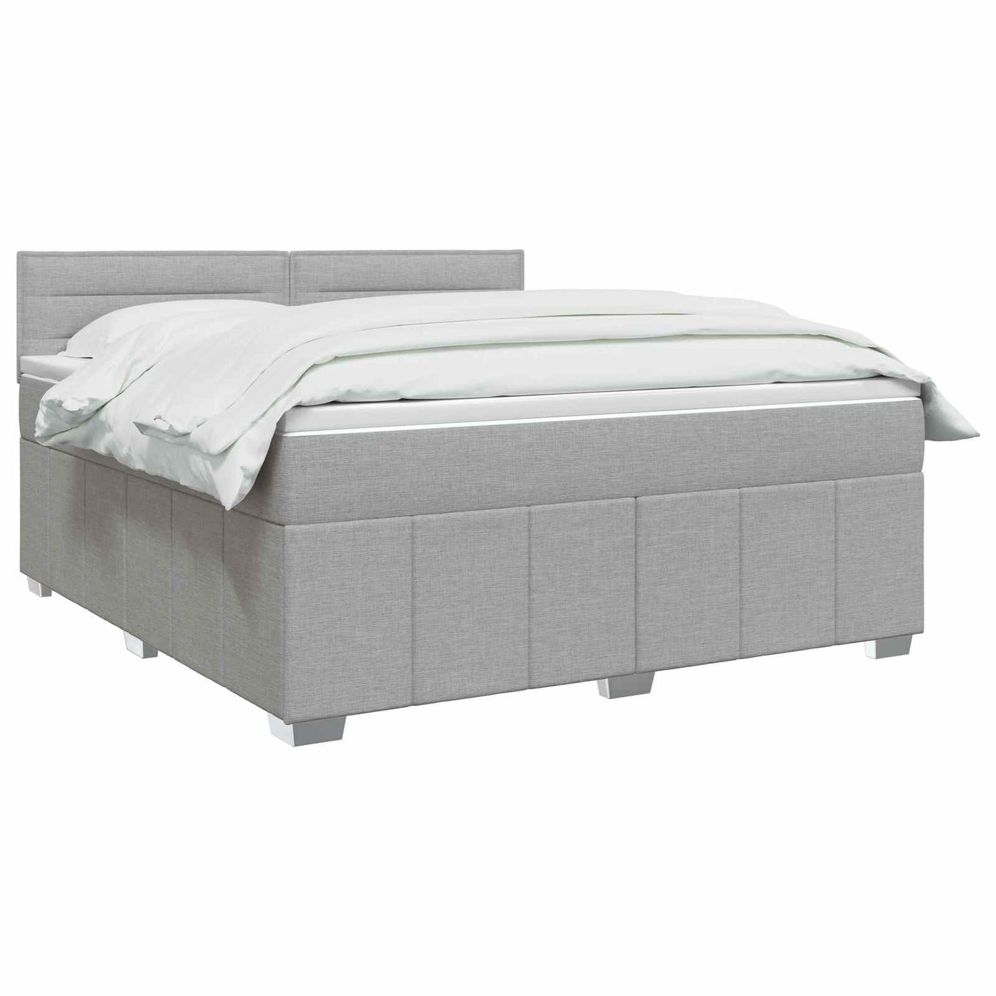 vidaXL Κρεβάτι box spring με στρώμα Ανοιχτό γκρι 160 x 200 cm Ύφασμα