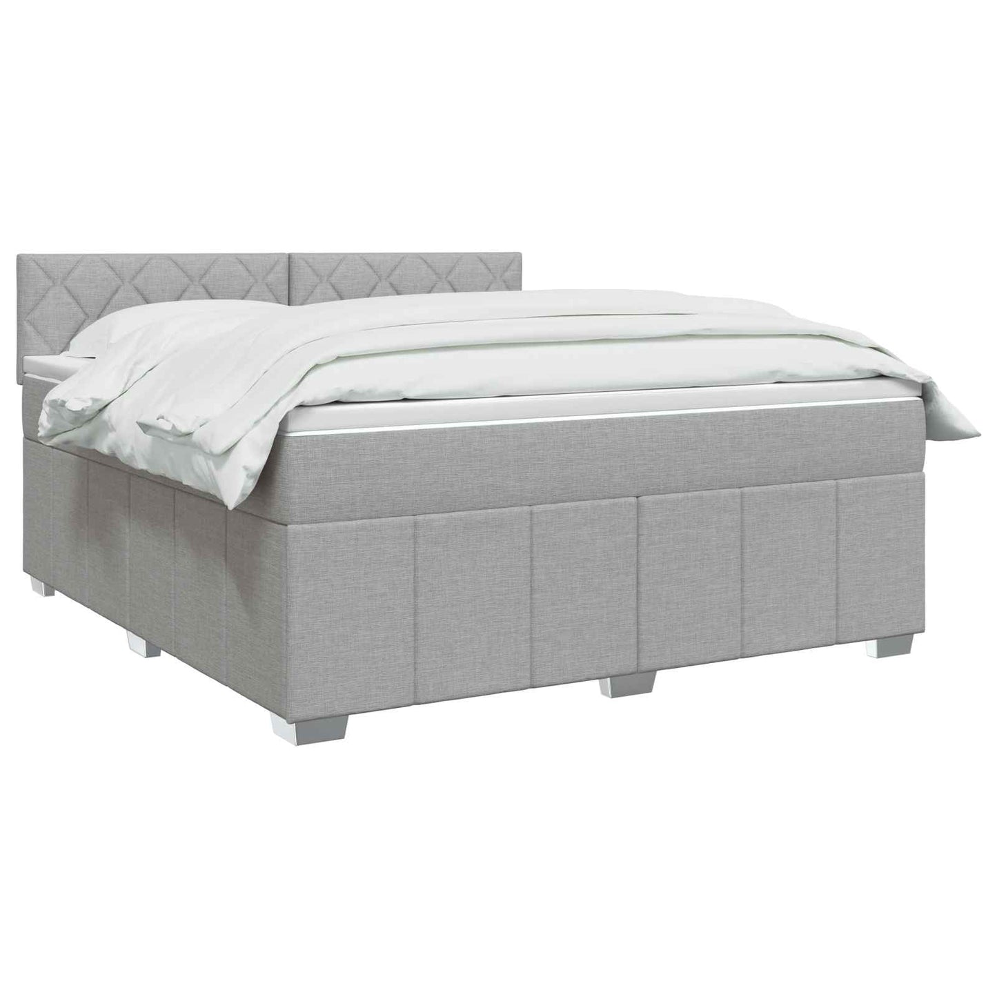 vidaXL Κρεβάτι box spring με στρώμα Ανοιχτό γκρι 160 x 200 cm Ύφασμα