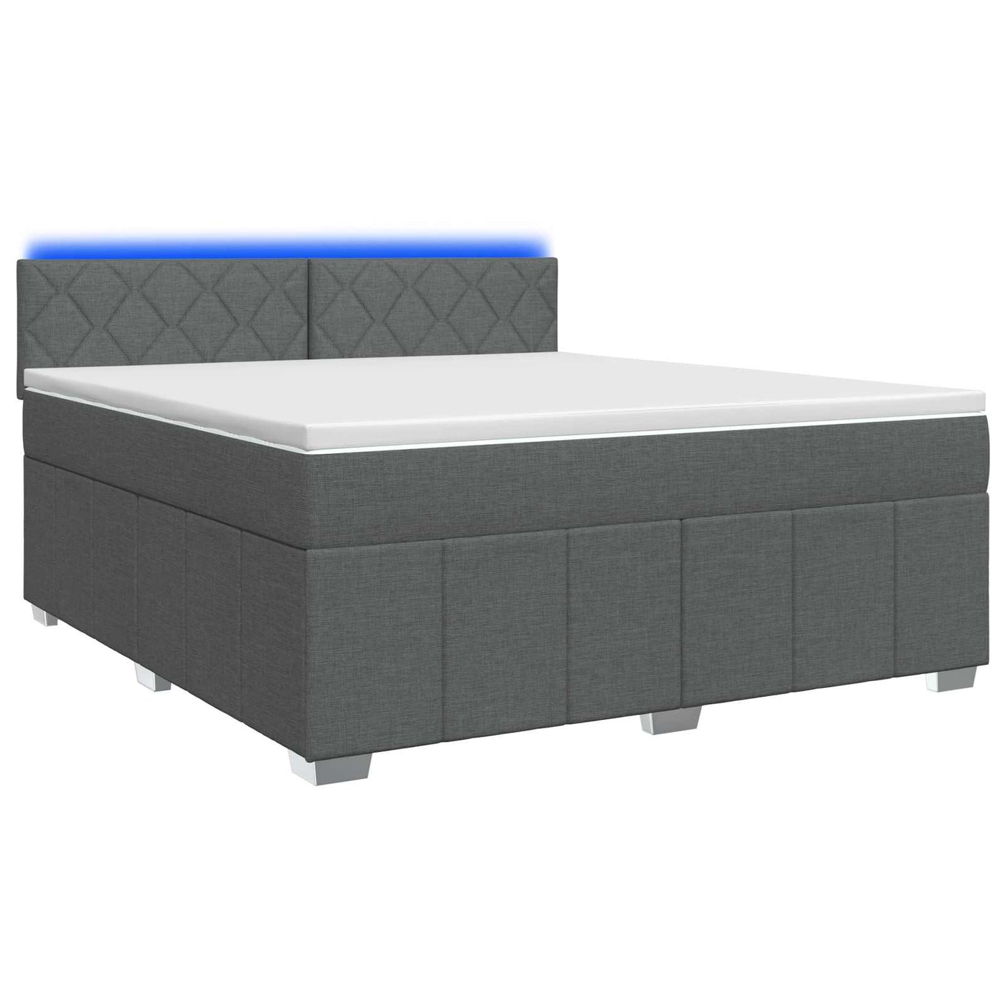 vidaXL Κρεβάτι box spring με στρώμα Σκούρο Γκρι 160 x 200 cm Ύφασμα