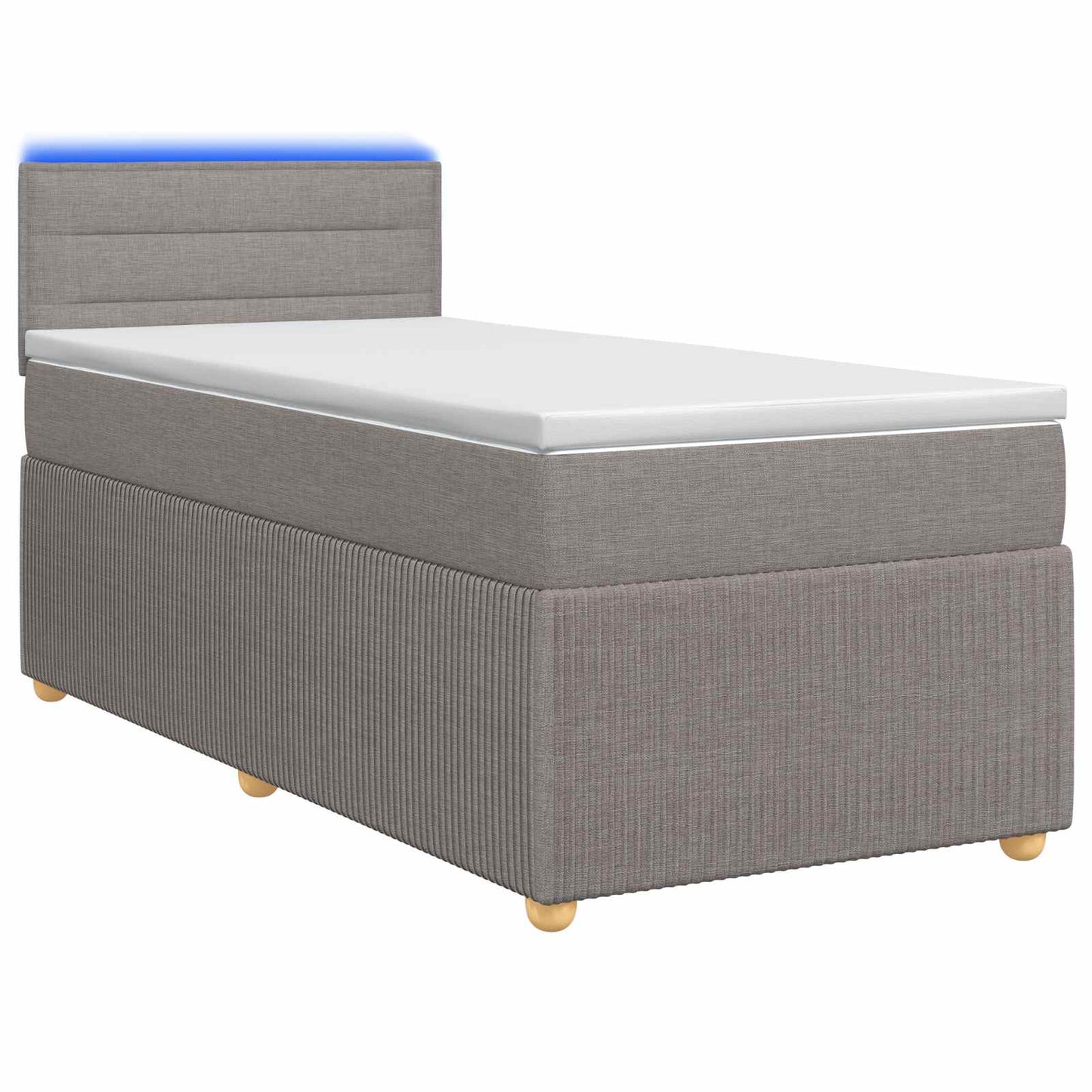 vidaXL Κρεβάτι box spring με στρώμα Taupe 90 x 190 cm Ύφασμα