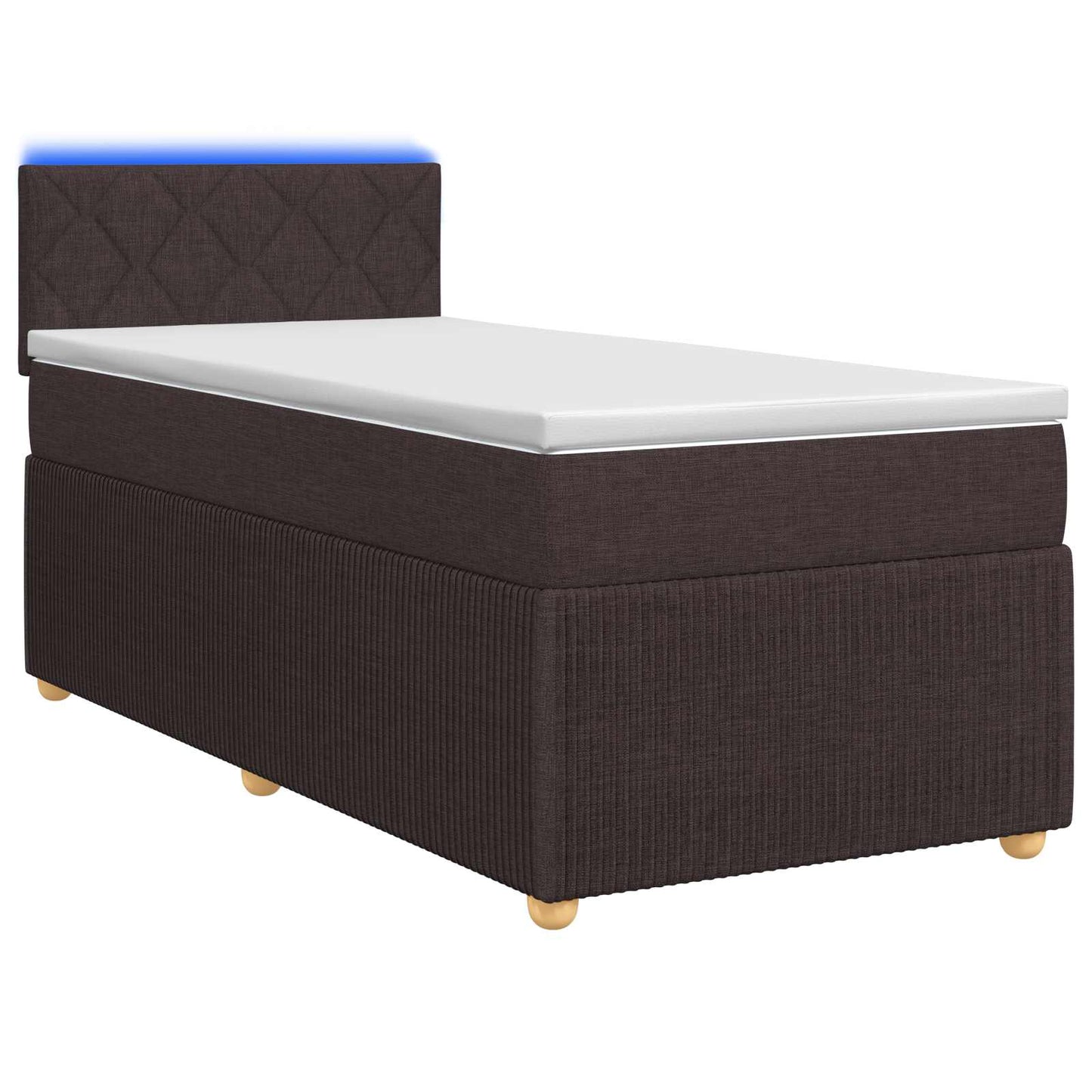 vidaXL Κρεβάτι box spring με στρώμα Σκούρο Καφέ 90 x 200 cm Ύφασμα