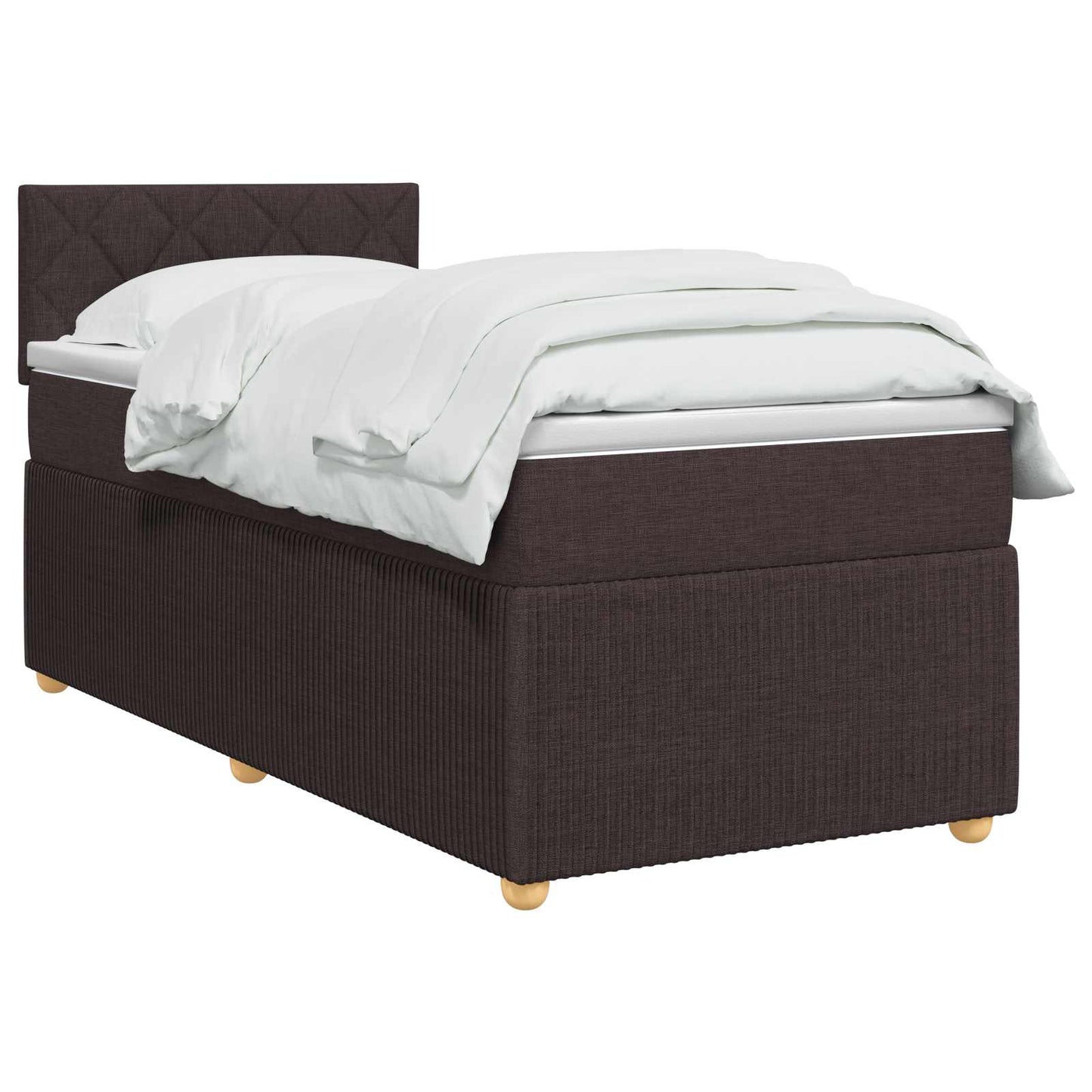 vidaXL Κρεβάτι box spring με στρώμα Σκούρο Καφέ 90 x 200 cm Ύφασμα
