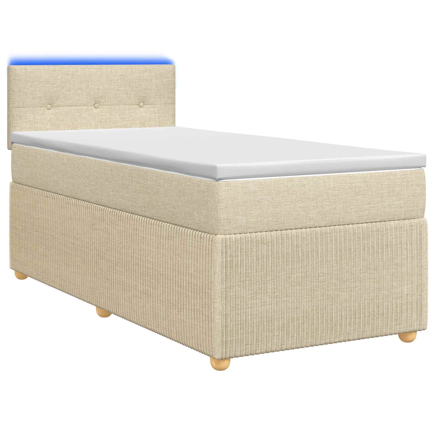 vidaXL Κρεβάτι box spring με στρώμα Κρεμ 100 x 200 cm Ύφασμα