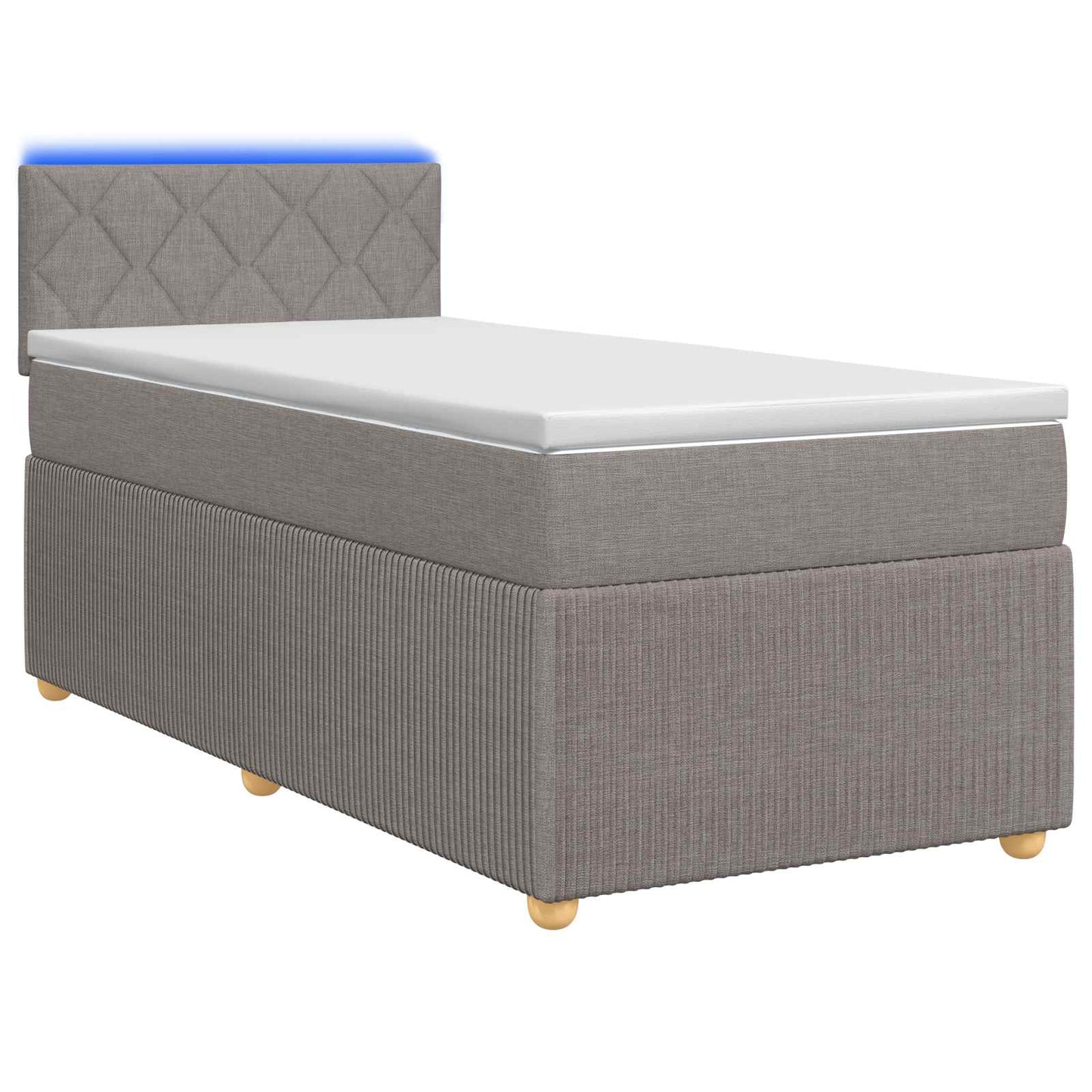 vidaXL Κρεβάτι box spring με στρώμα Taupe 100 x 200 cm Ύφασμα