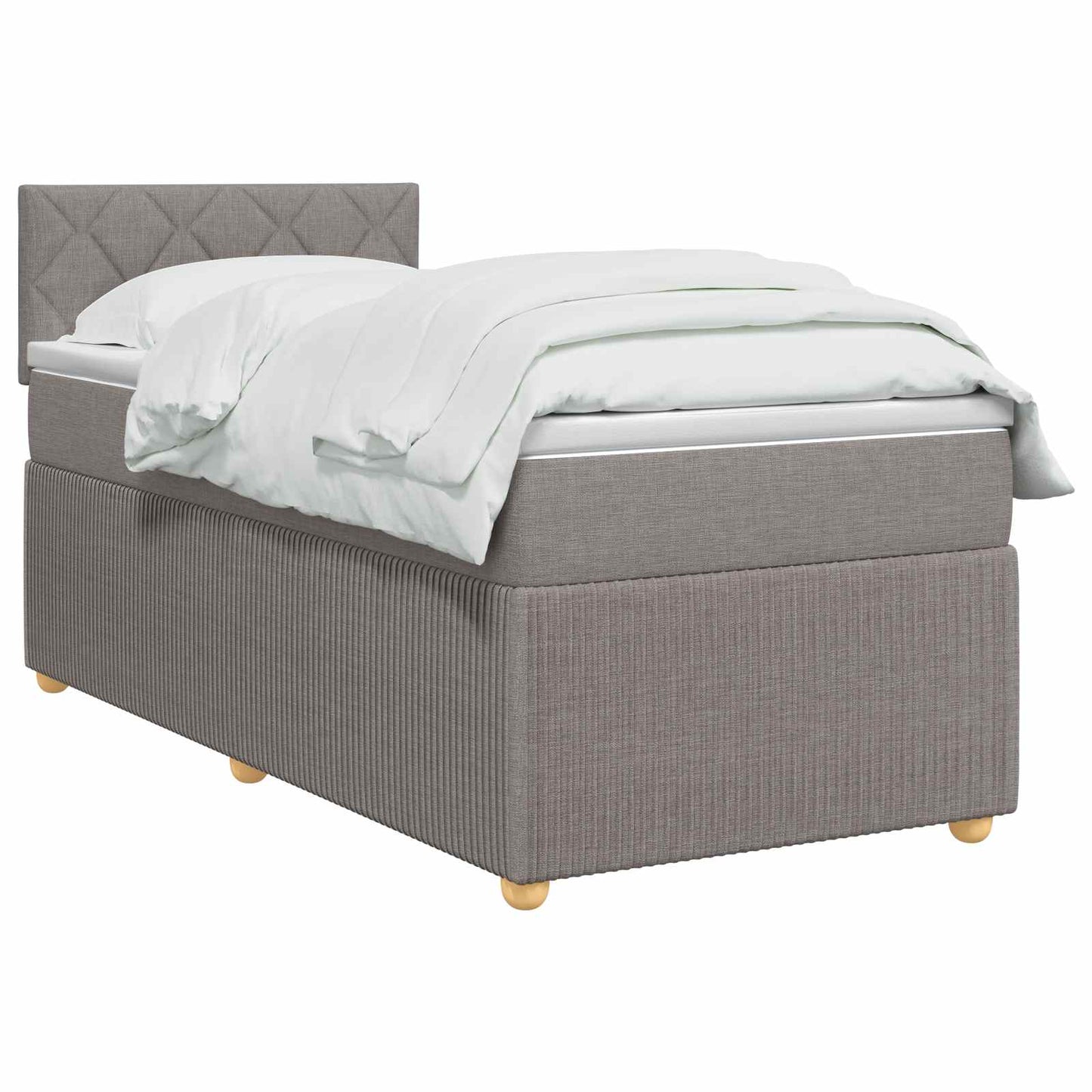 vidaXL Κρεβάτι box spring με στρώμα Taupe 100 x 200 cm Ύφασμα