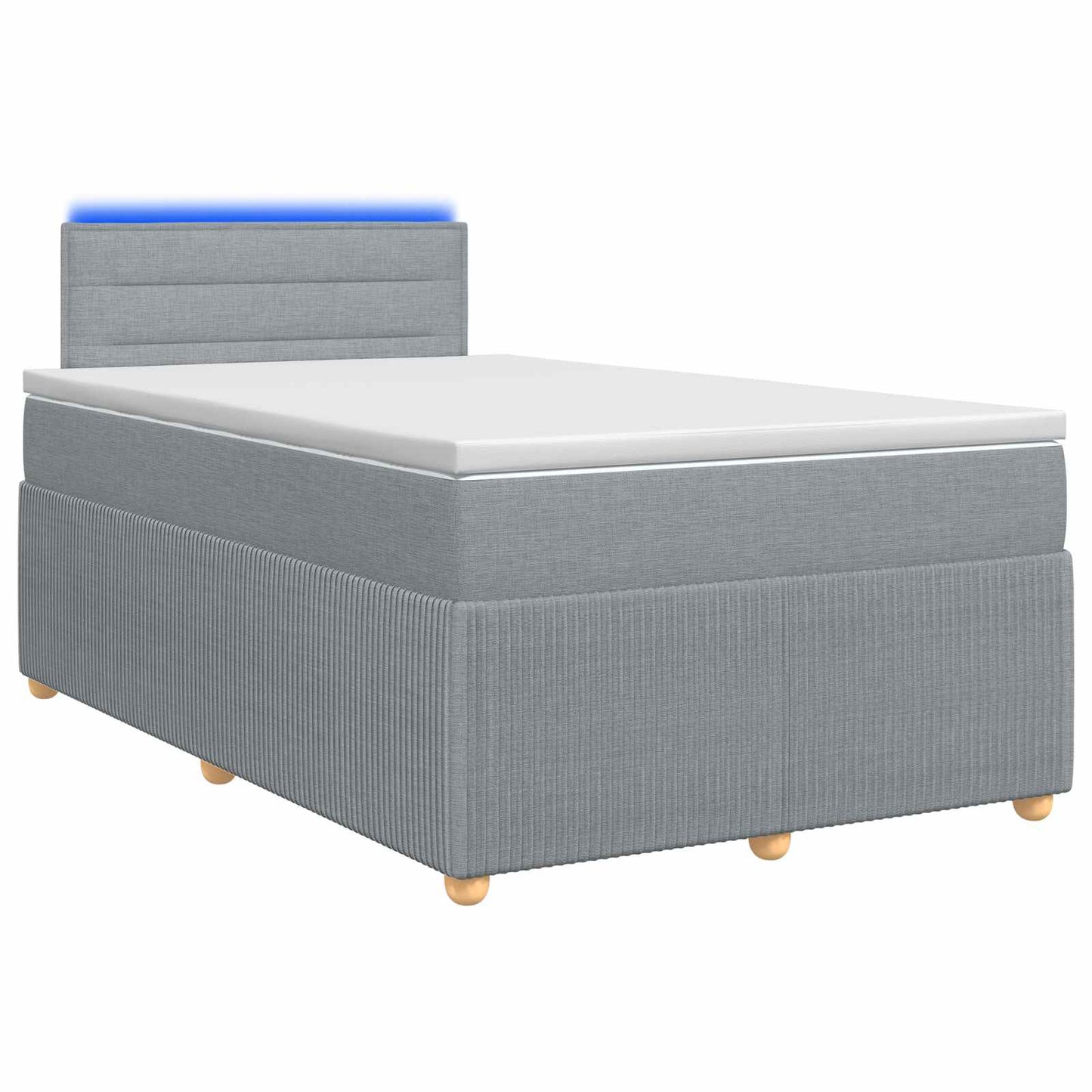 vidaXL Κρεβάτι box spring με στρώμα Ανοιχτό γκρι 120 x 190 cm Ύφασμα