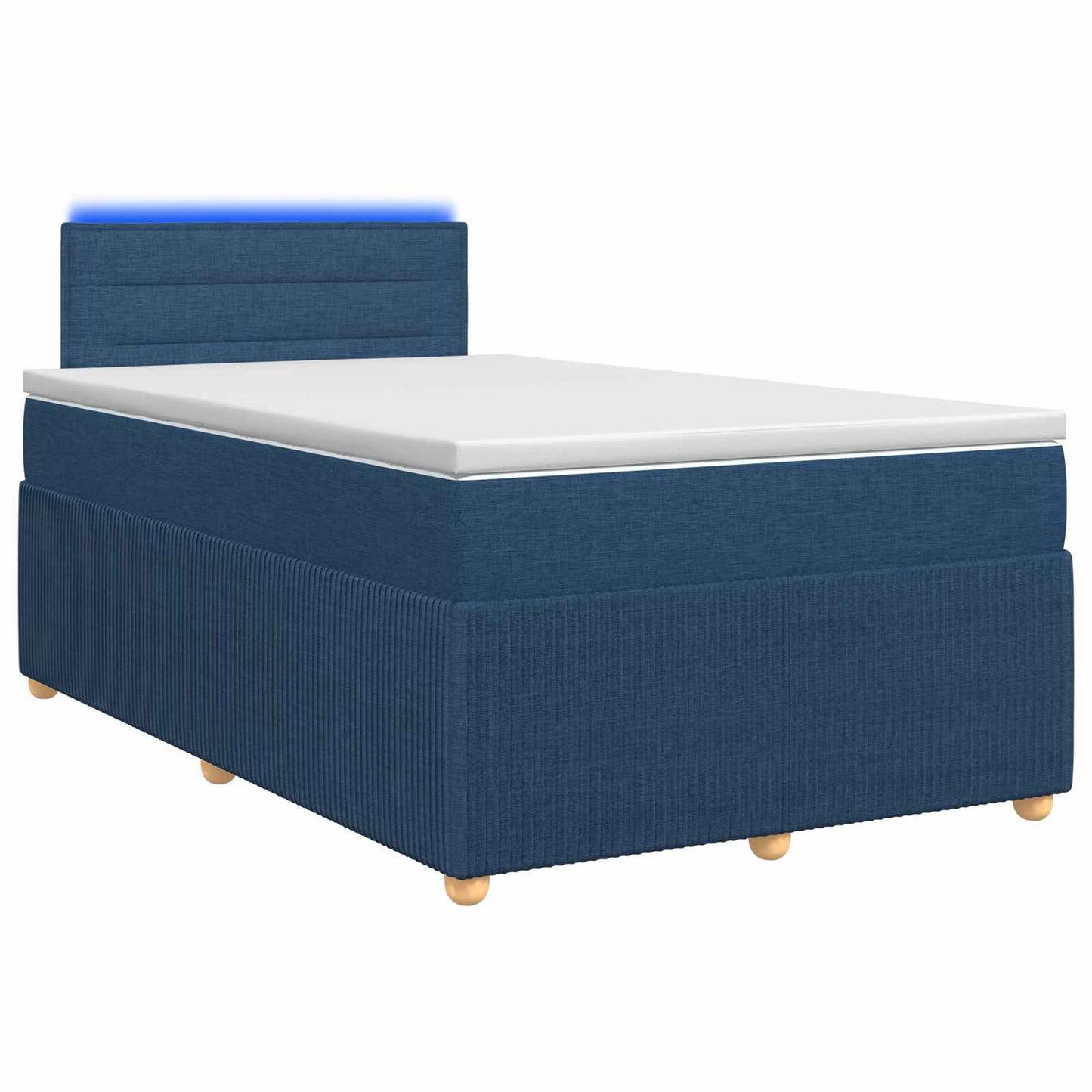 vidaXL Κρεβάτι box spring με στρώμα Μπλε 120 x 190 cm Ύφασμα