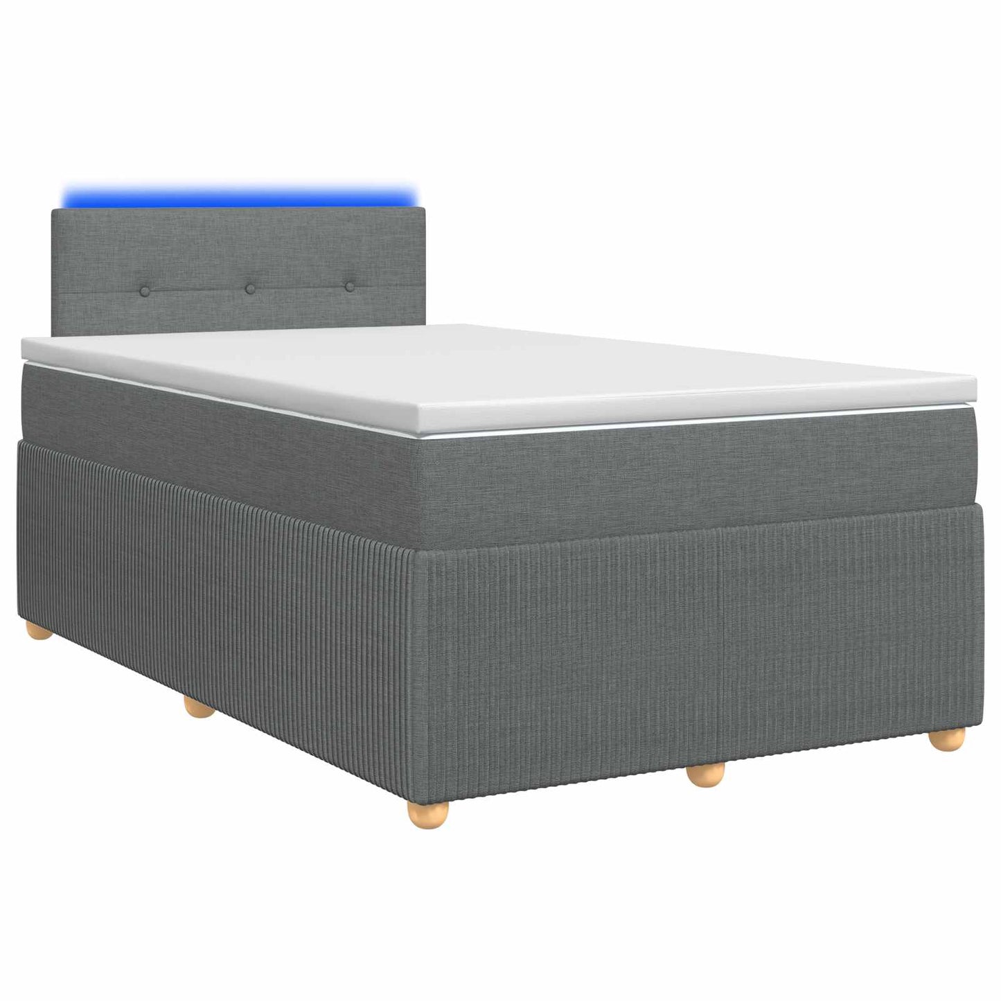 vidaXL Κρεβάτι box spring με στρώμα Σκούρο Γκρι 120 x 190 cm Ύφασμα