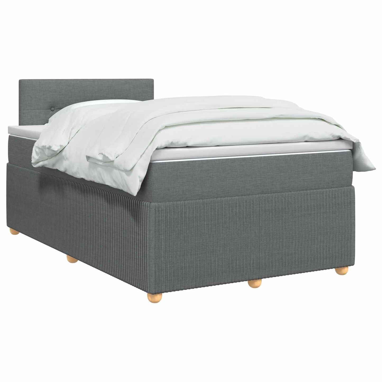vidaXL Κρεβάτι box spring με στρώμα Σκούρο Γκρι 120 x 190 cm Ύφασμα