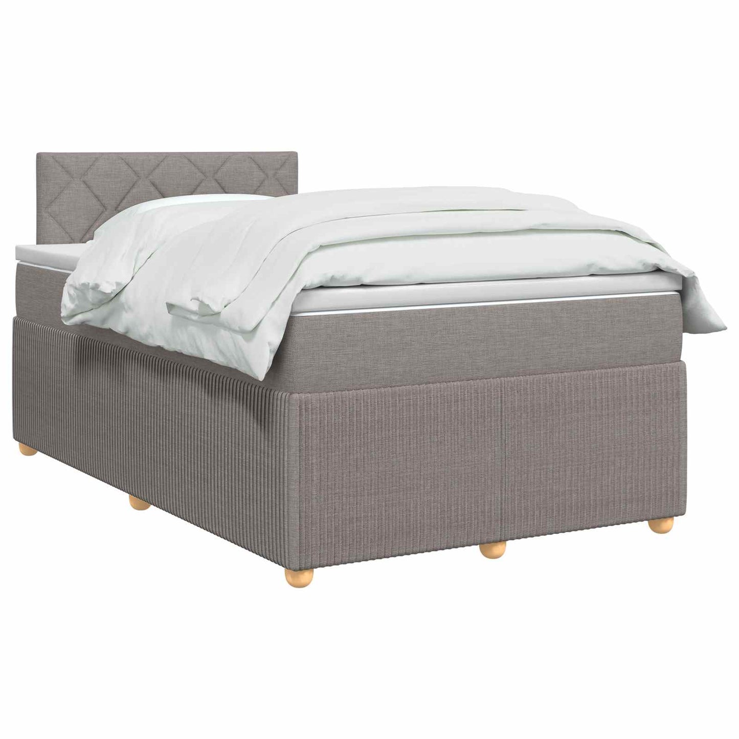 vidaXL Κρεβάτι box spring με στρώμα Taupe 120 x 190 cm Ύφασμα
