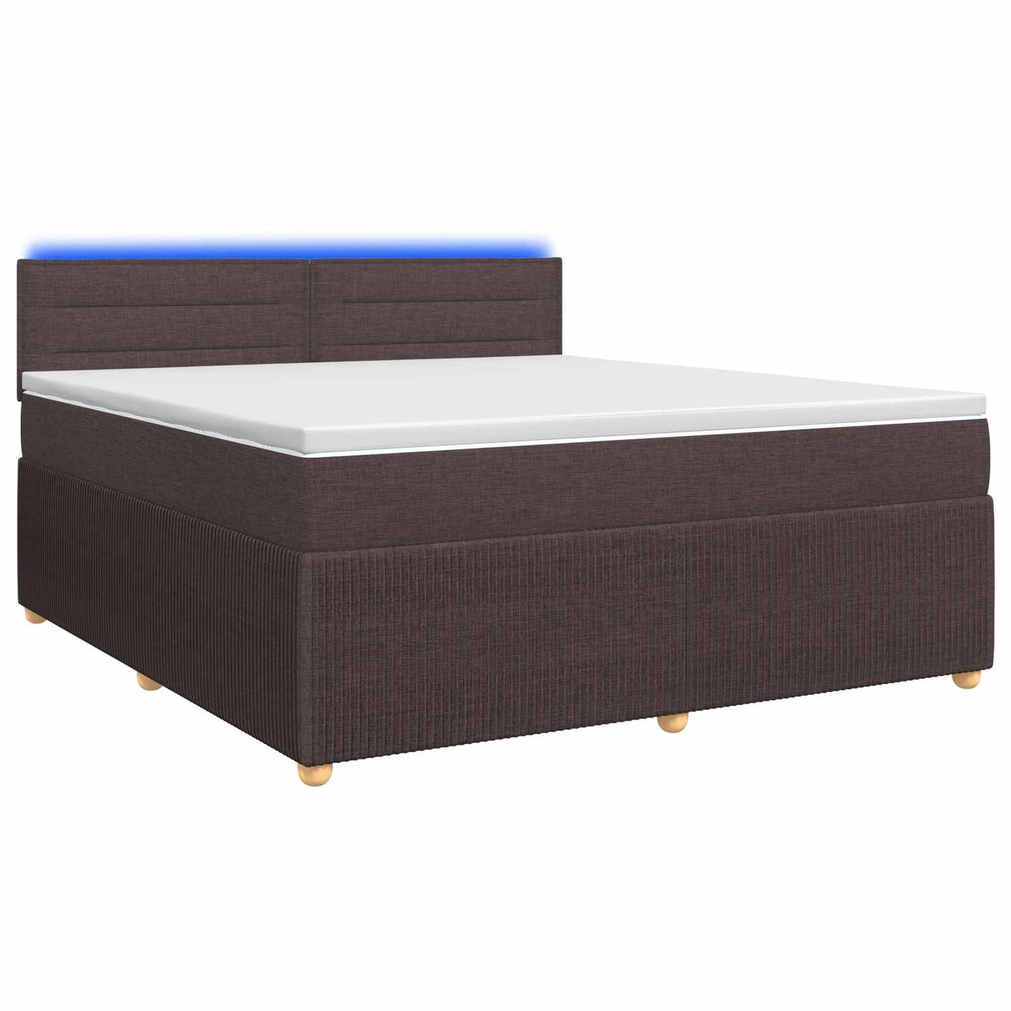 vidaXL Κρεβάτι box spring με στρώμα Σκούρο Καφέ 140 x 190 cm Ύφασμα