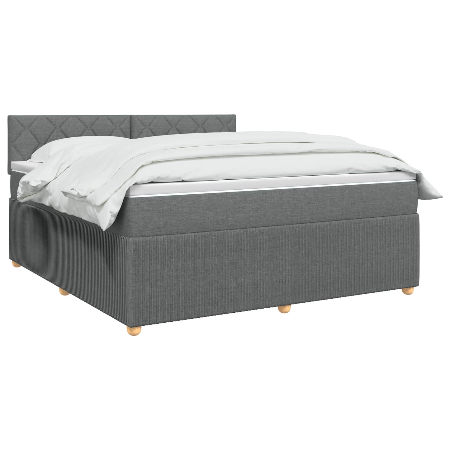 vidaXL Κρεβάτι box spring με στρώμα Σκούρο Γκρι 140 x 190 cm Ύφασμα